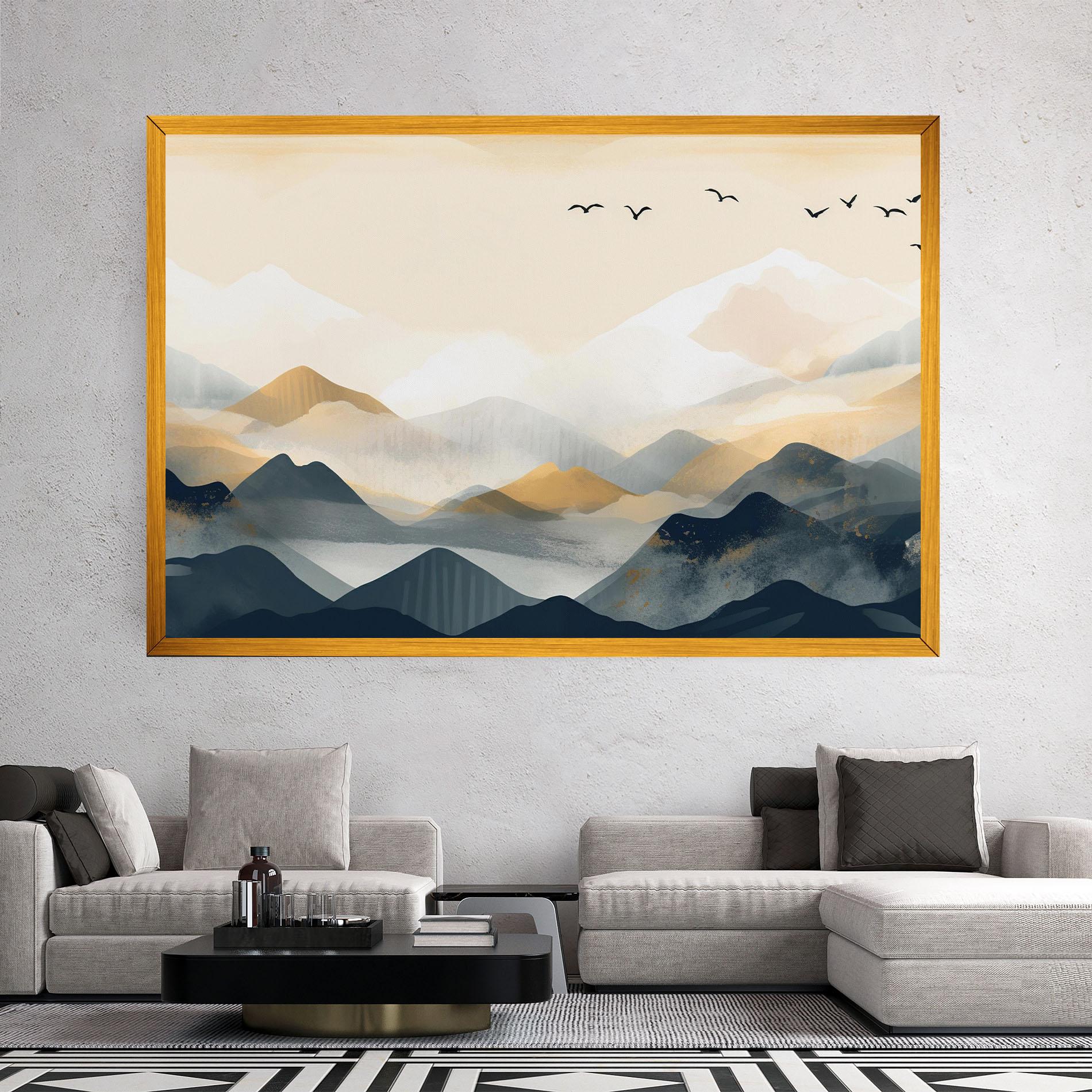 Vászonkép Gold Foggy Blue mockup 2