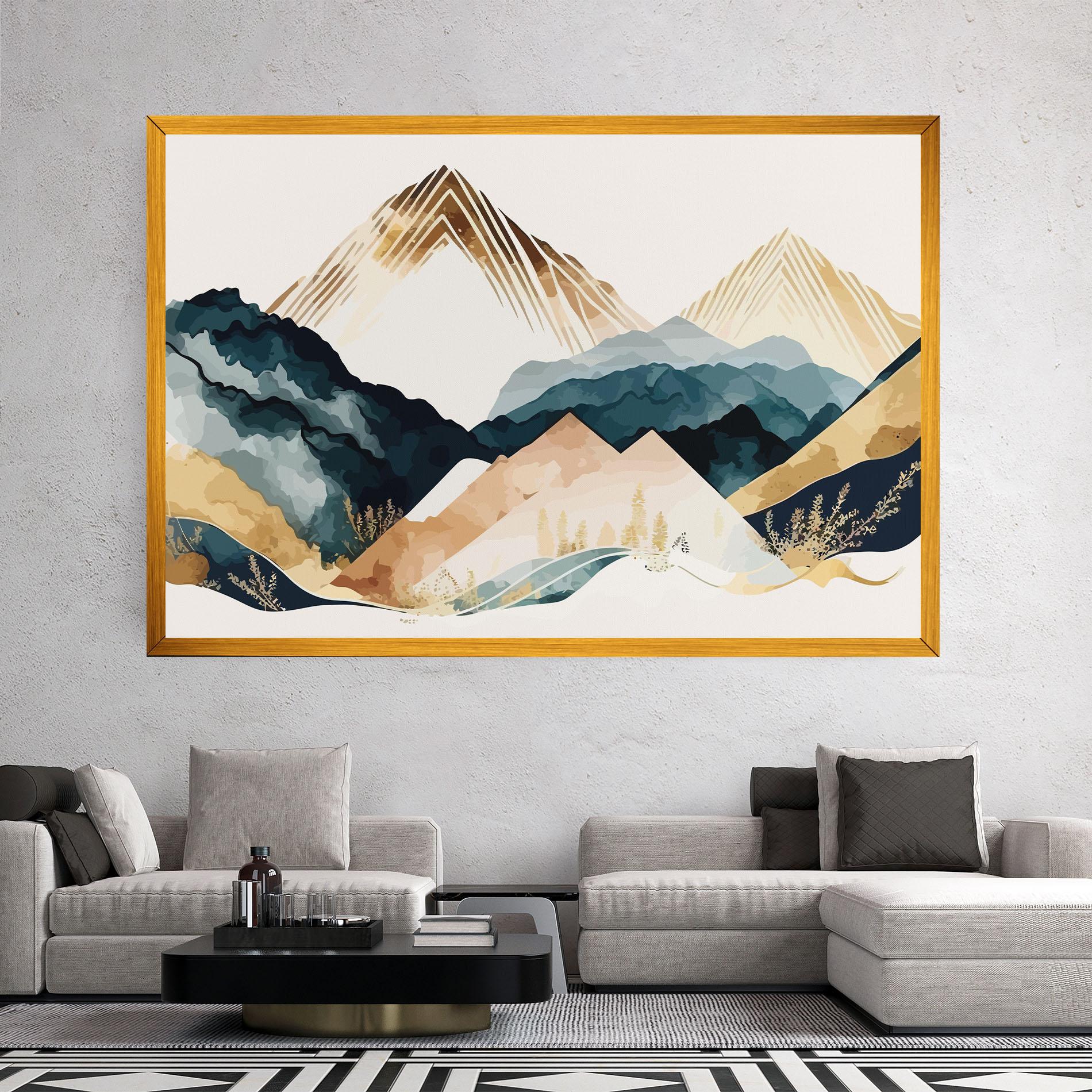 Vászonkép Gold Green Mountain mockup 2