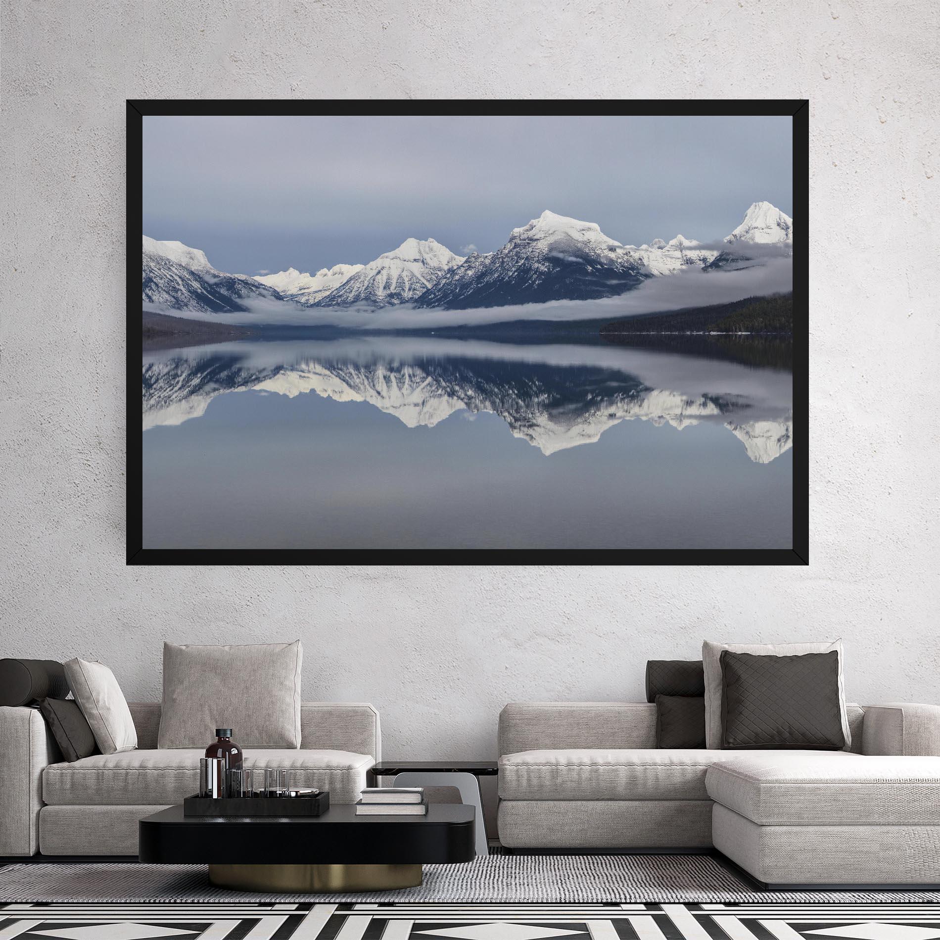 Vászonkép Beautiful Snowy Mountain mockup 2