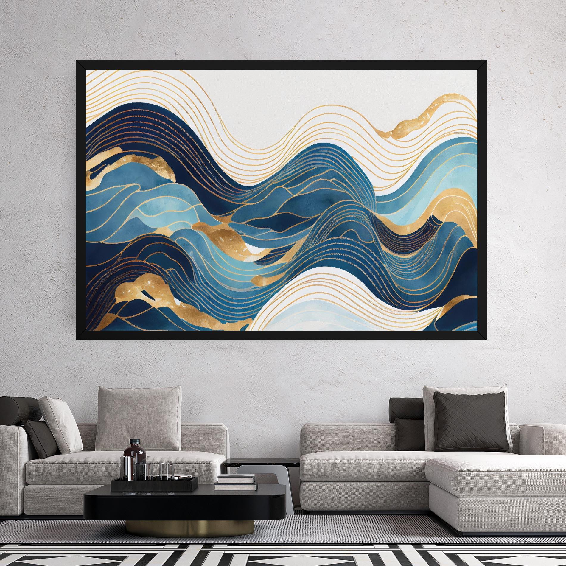 Vászonkép Blue Wave Mountain mockup 2