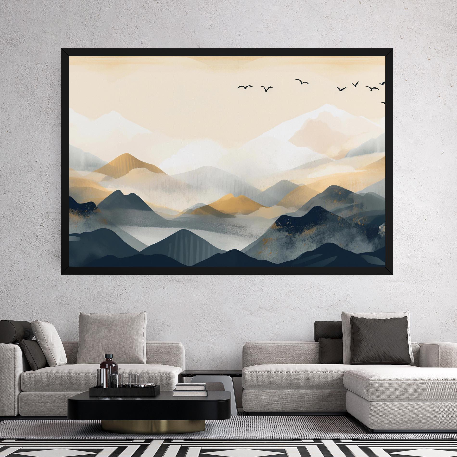 Vászonkép Gold Foggy Blue mockup 2