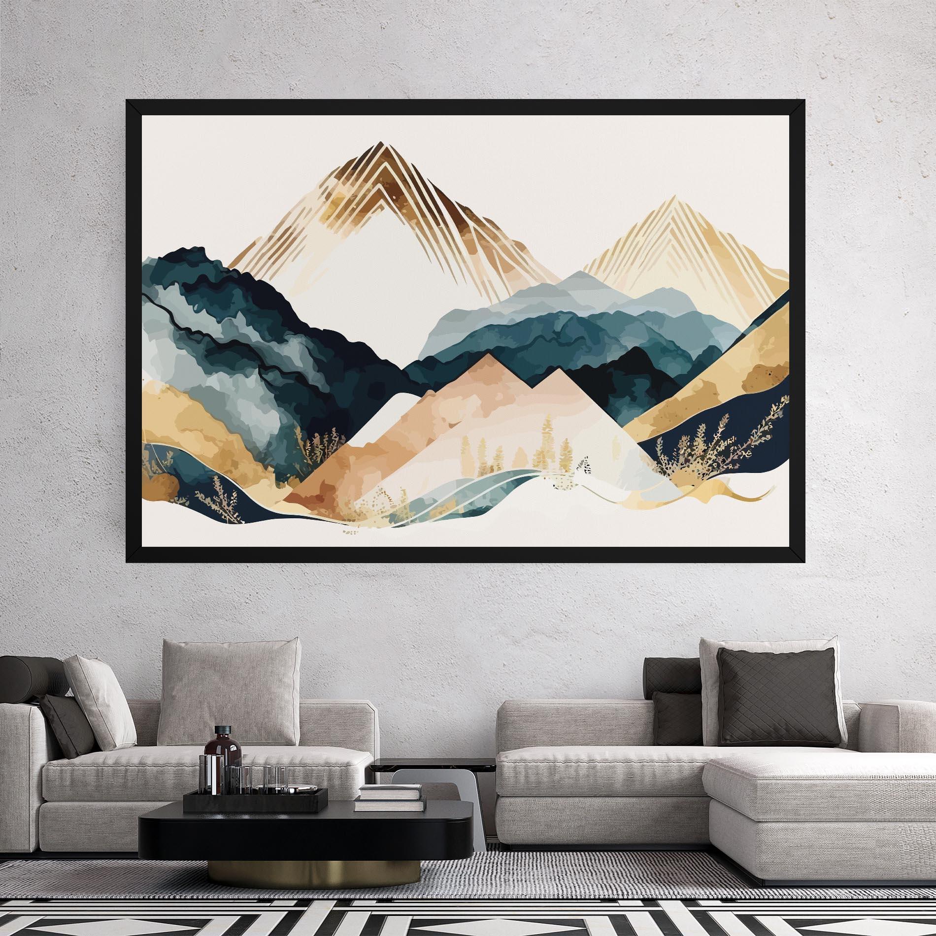 Vászonkép Gold Green Mountain mockup 2