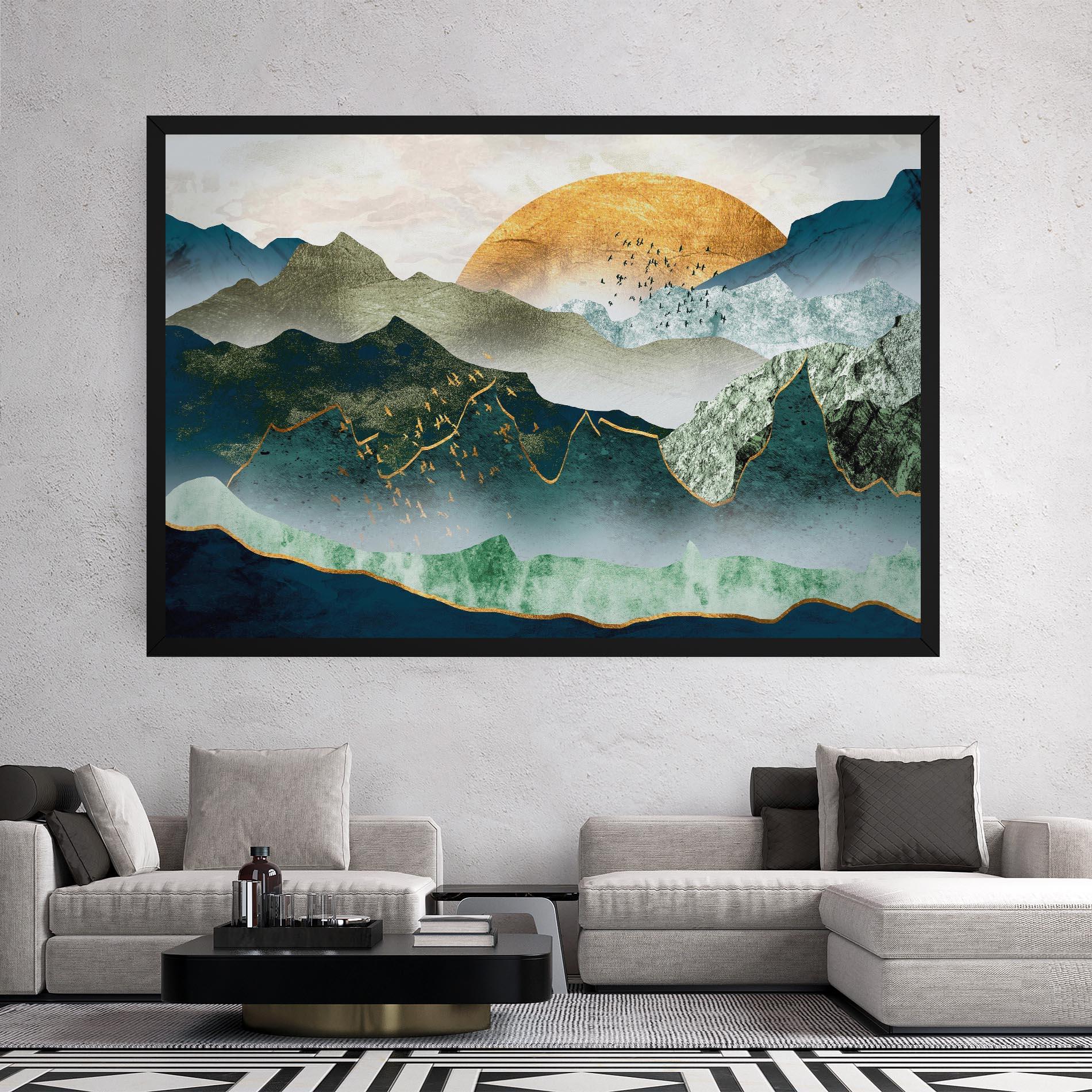 Vászonkép Golden Mountains mockup 2