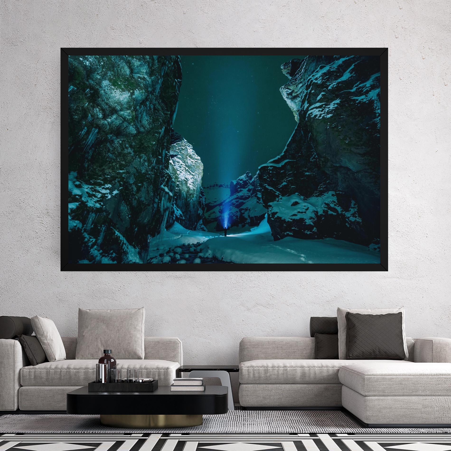 Vászonkép Green Light Mountain mockup 2