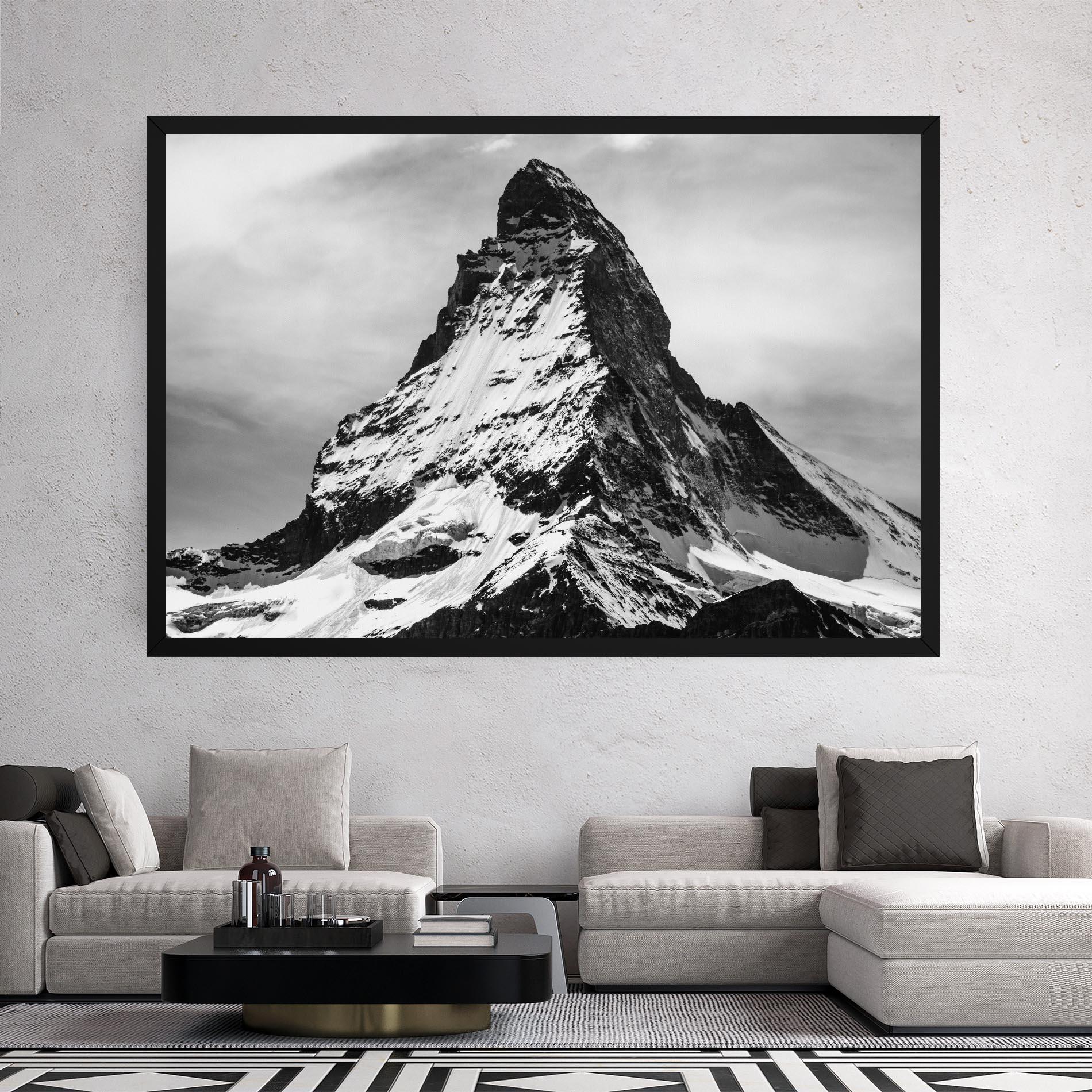 Vászonkép Snowy Black Mountain mockup 2