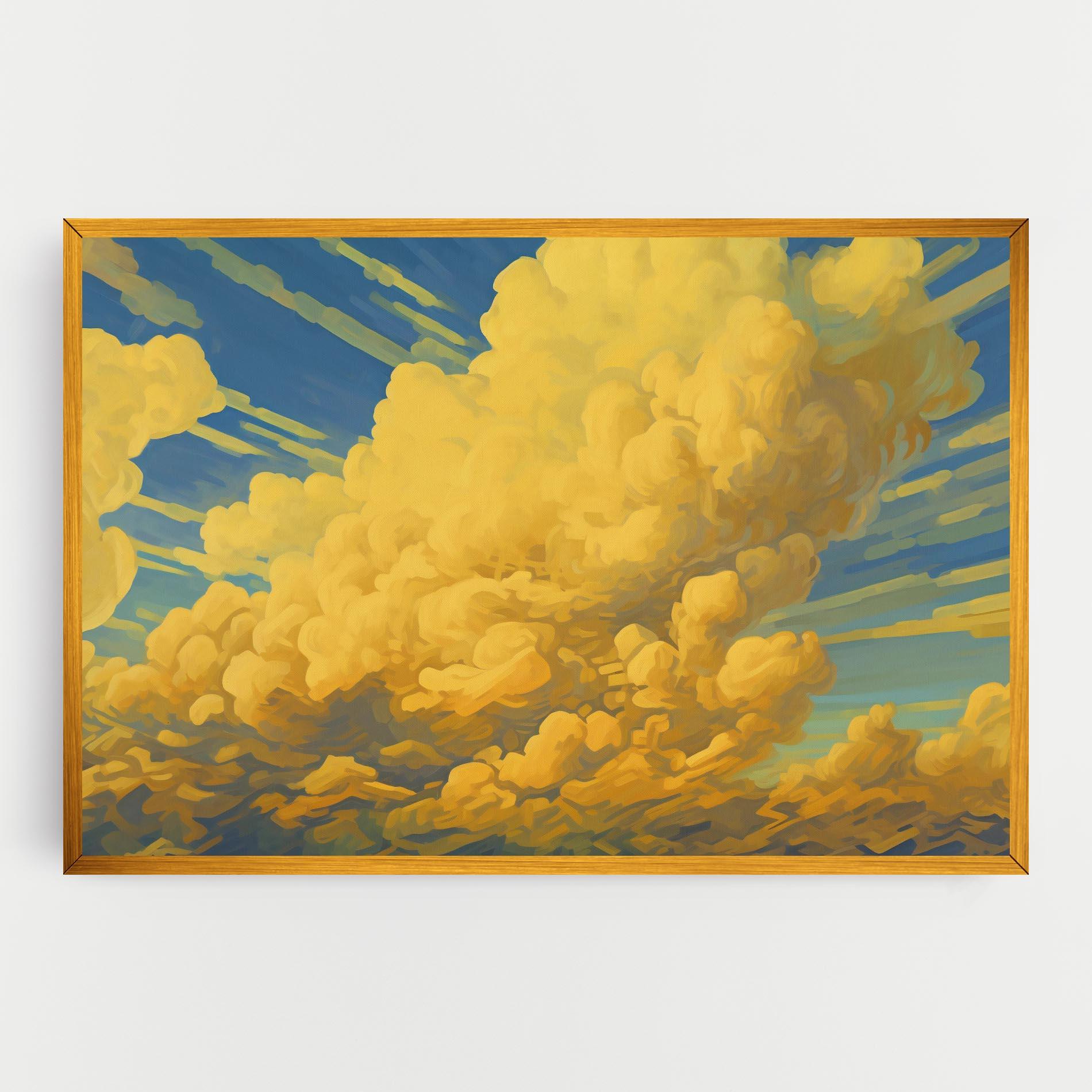 Vászonkép Big Yellow Cloud Art mockup 0