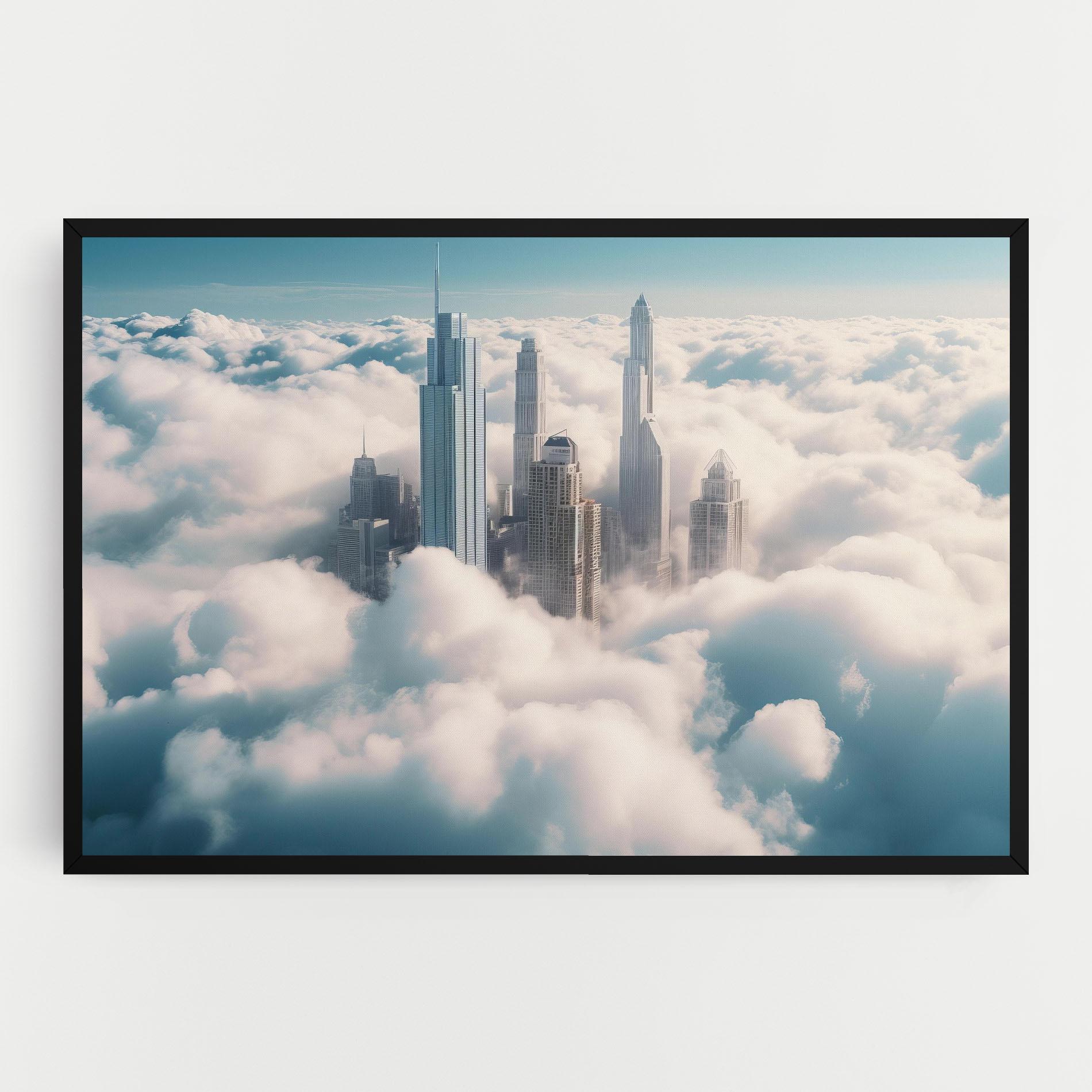 Vászonkép City Above Clouds mockup 0