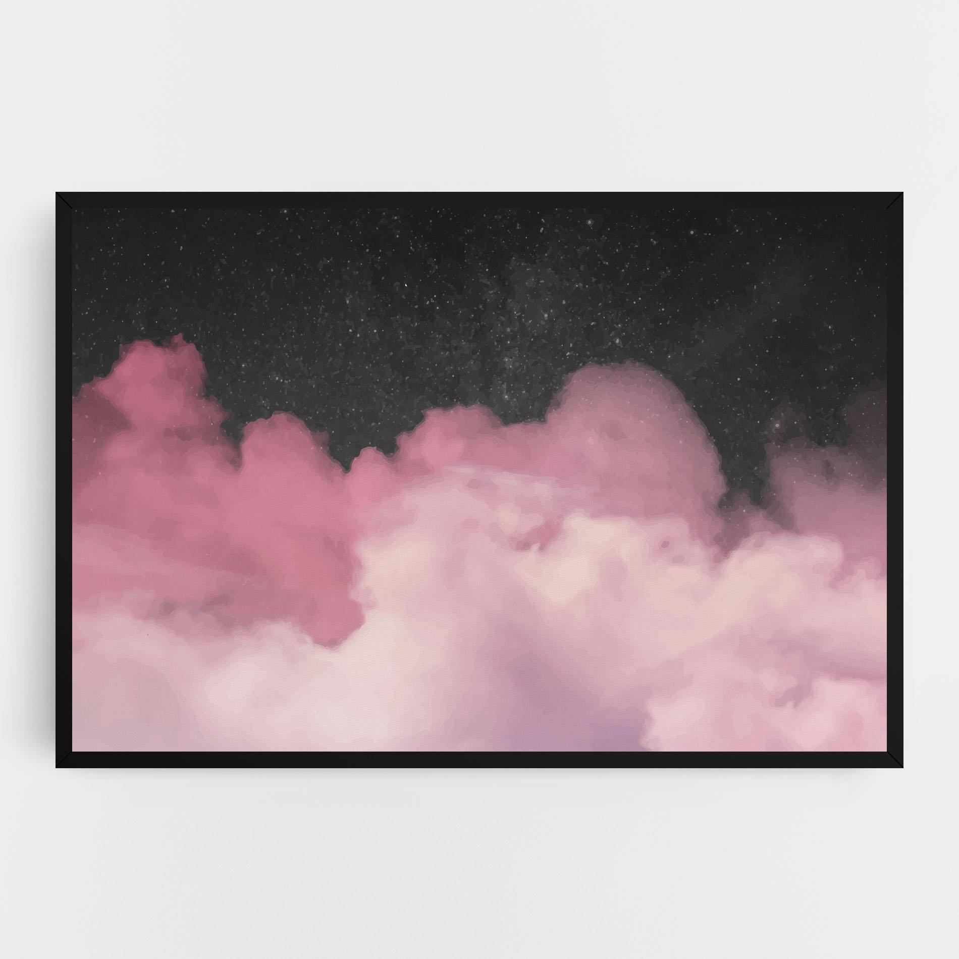 Vászonkép Clouds Watercolor Purple mockup 0