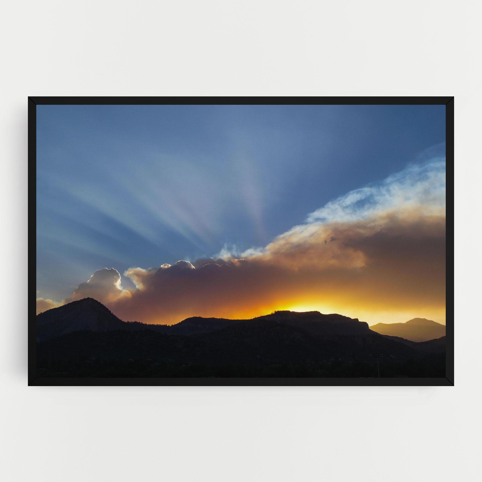 Vászonkép Mountain Silhouette Sunrise mockup 0