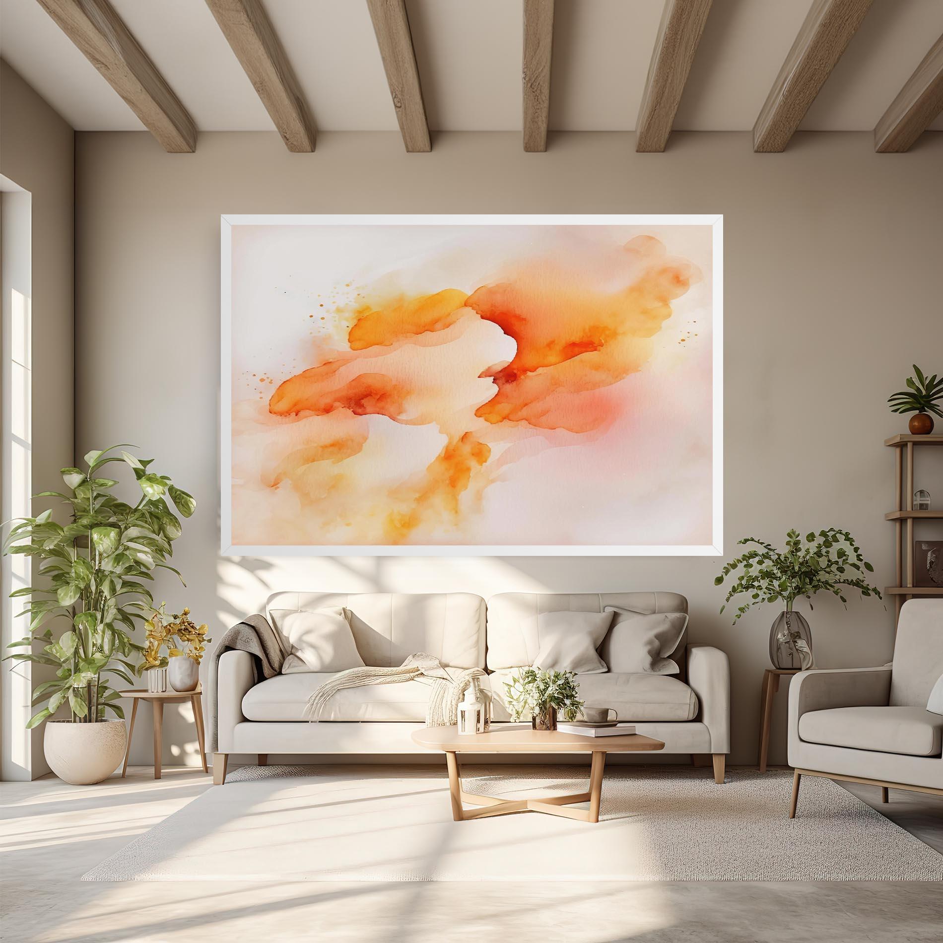 Vászonkép Abstract Orange Cloud mockup 6
