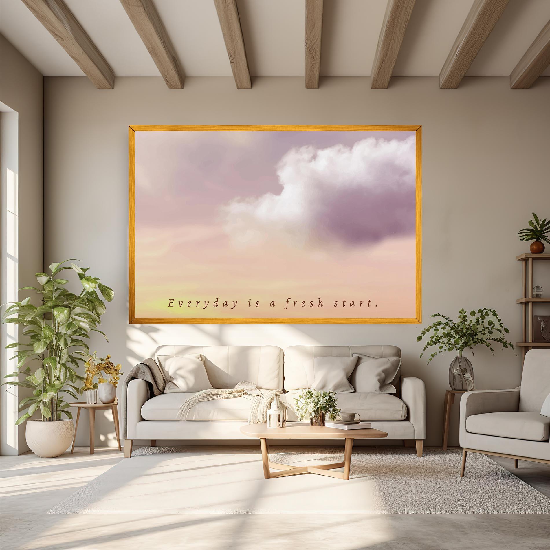 Vászonkép Clouds Text Cream mockup 6