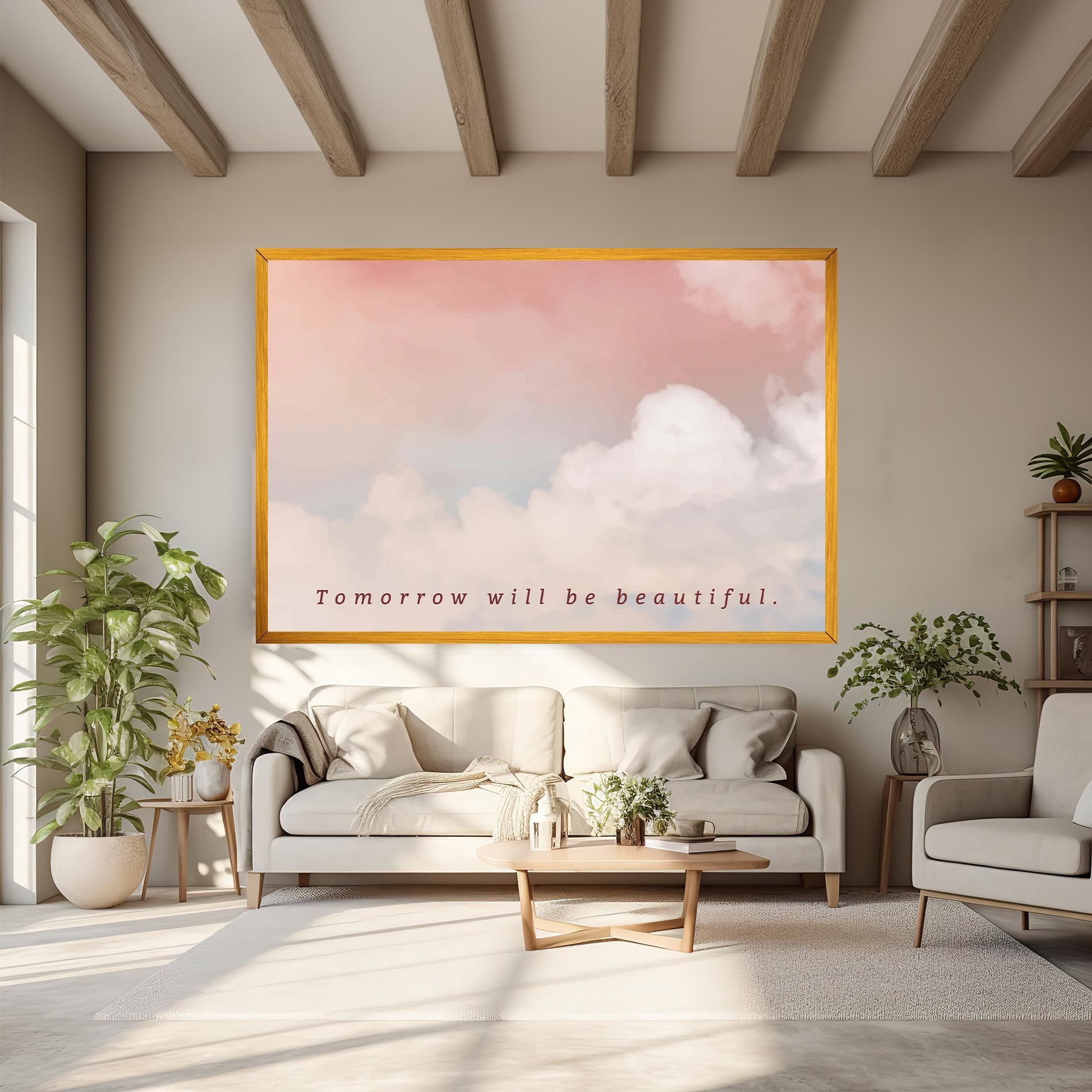 Clouds Text Pink Blue mockup 6