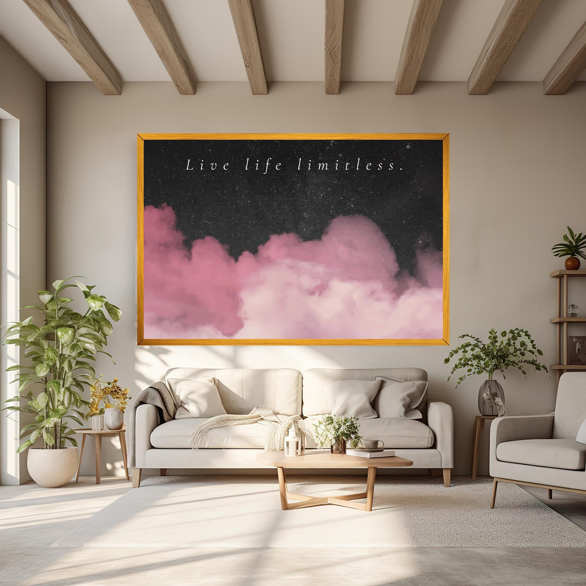 Vászonkép Clouds Text Pink mockup 6