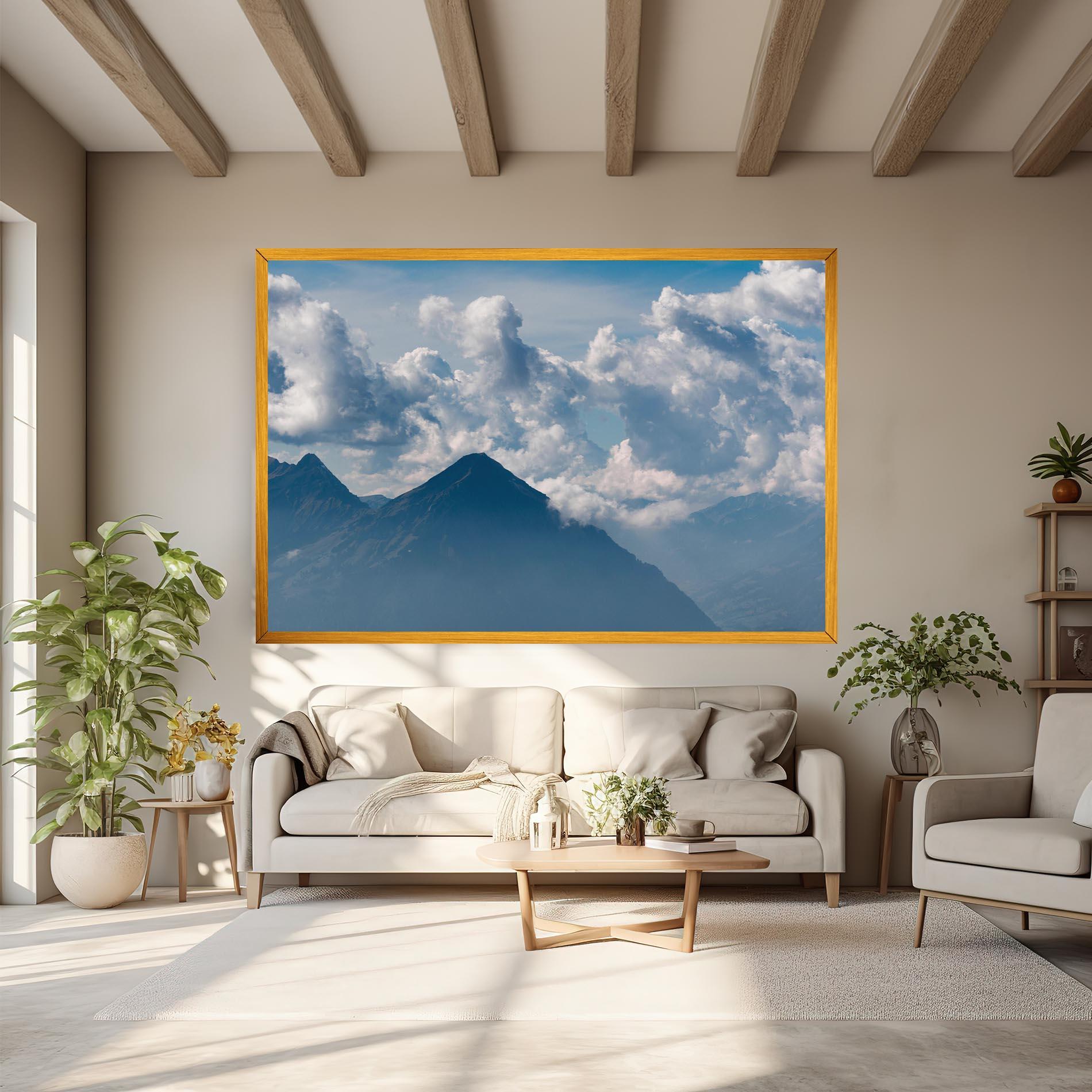 Vászonkép Cloudy View Mountain mockup 6