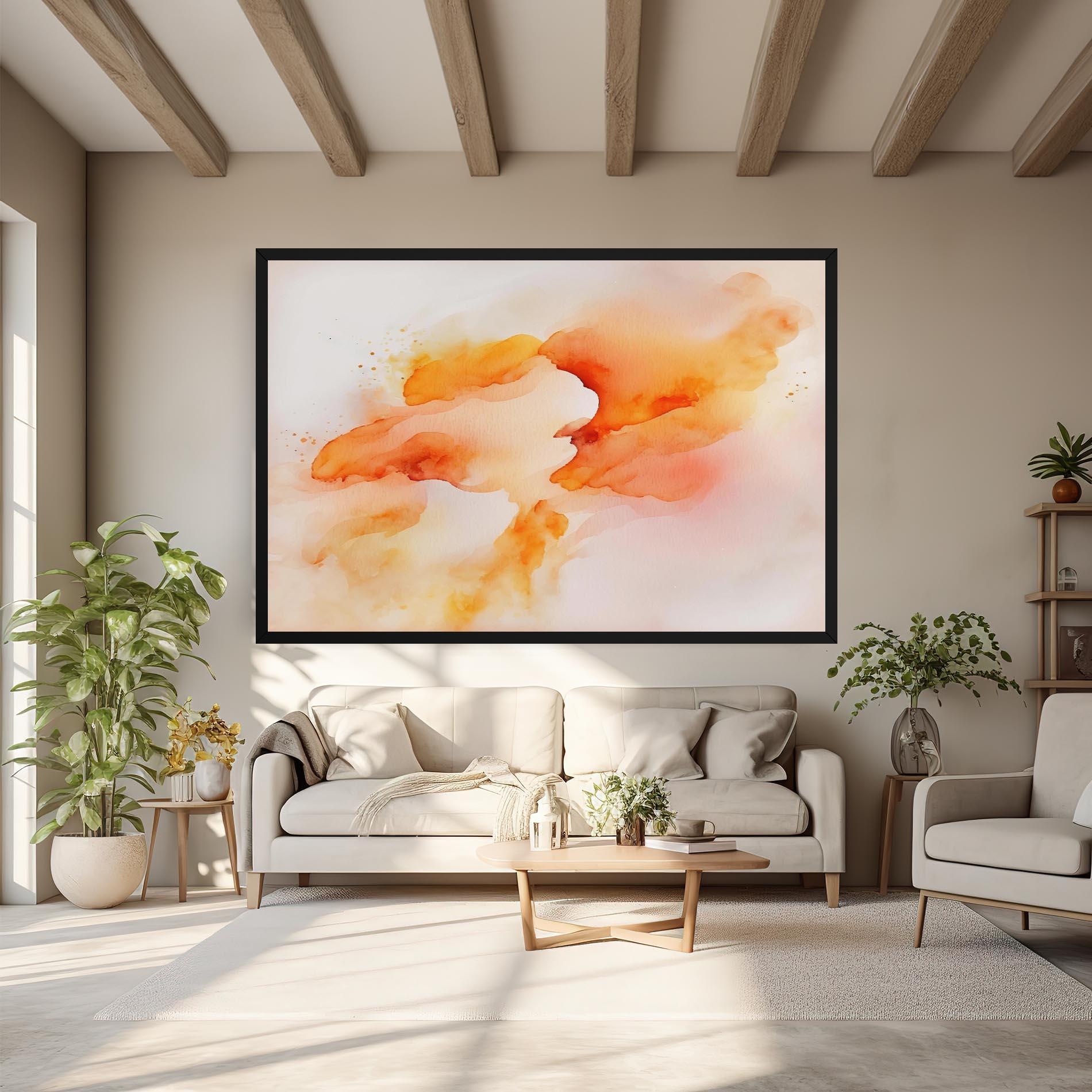 Vászonkép Abstract Orange Cloud mockup 6