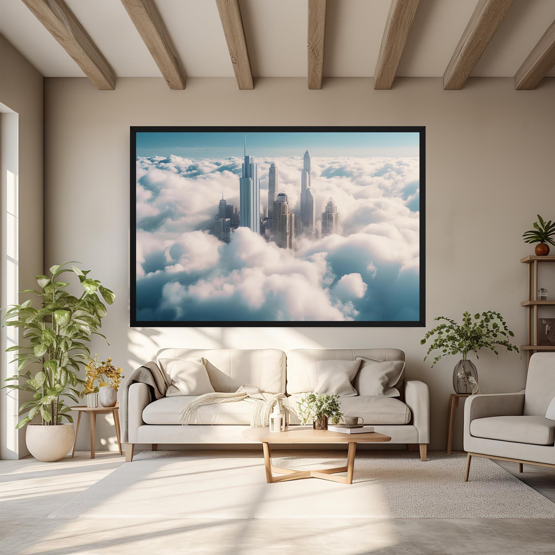 Vászonkép City Above Clouds mockup 6