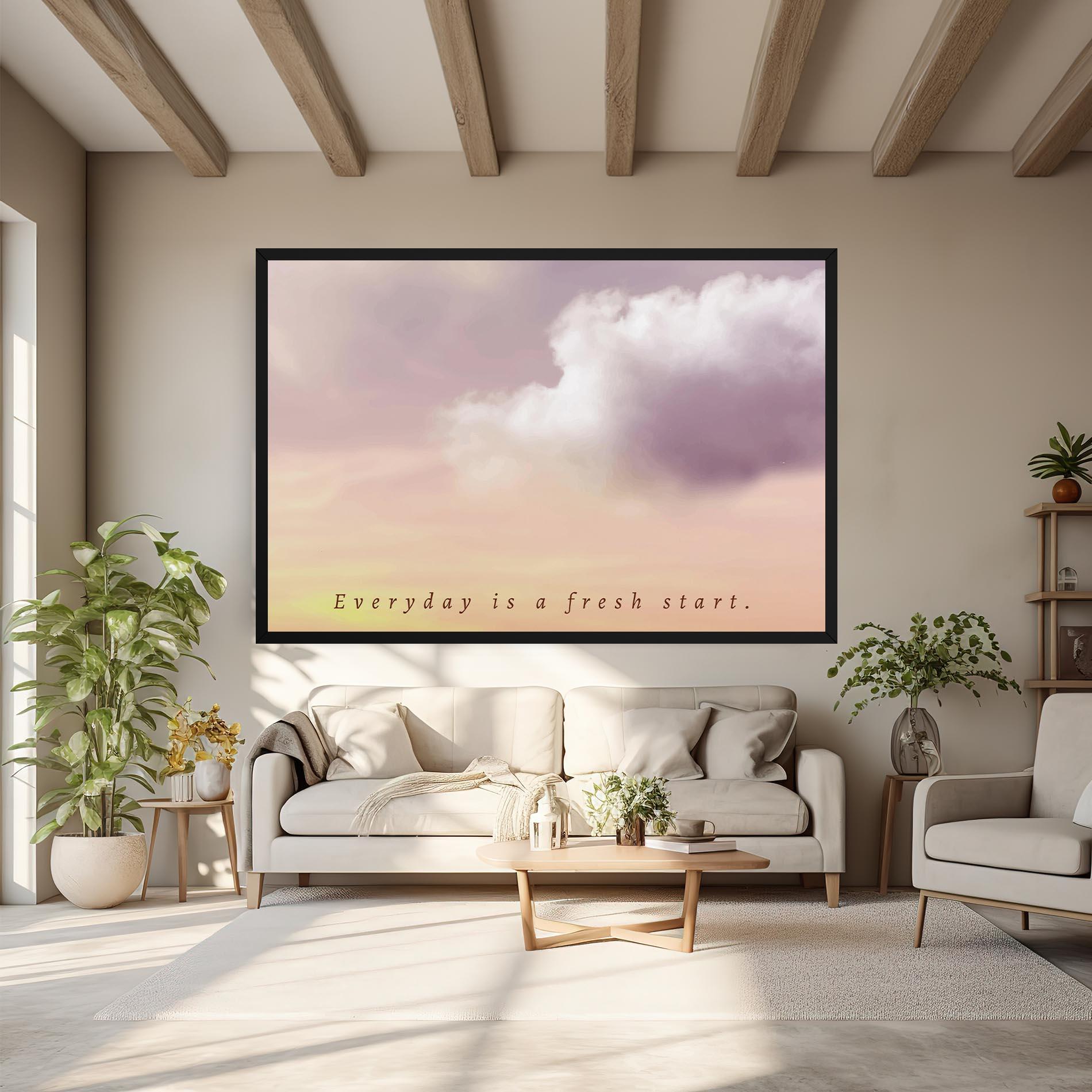 Vászonkép Clouds Text Cream mockup 6