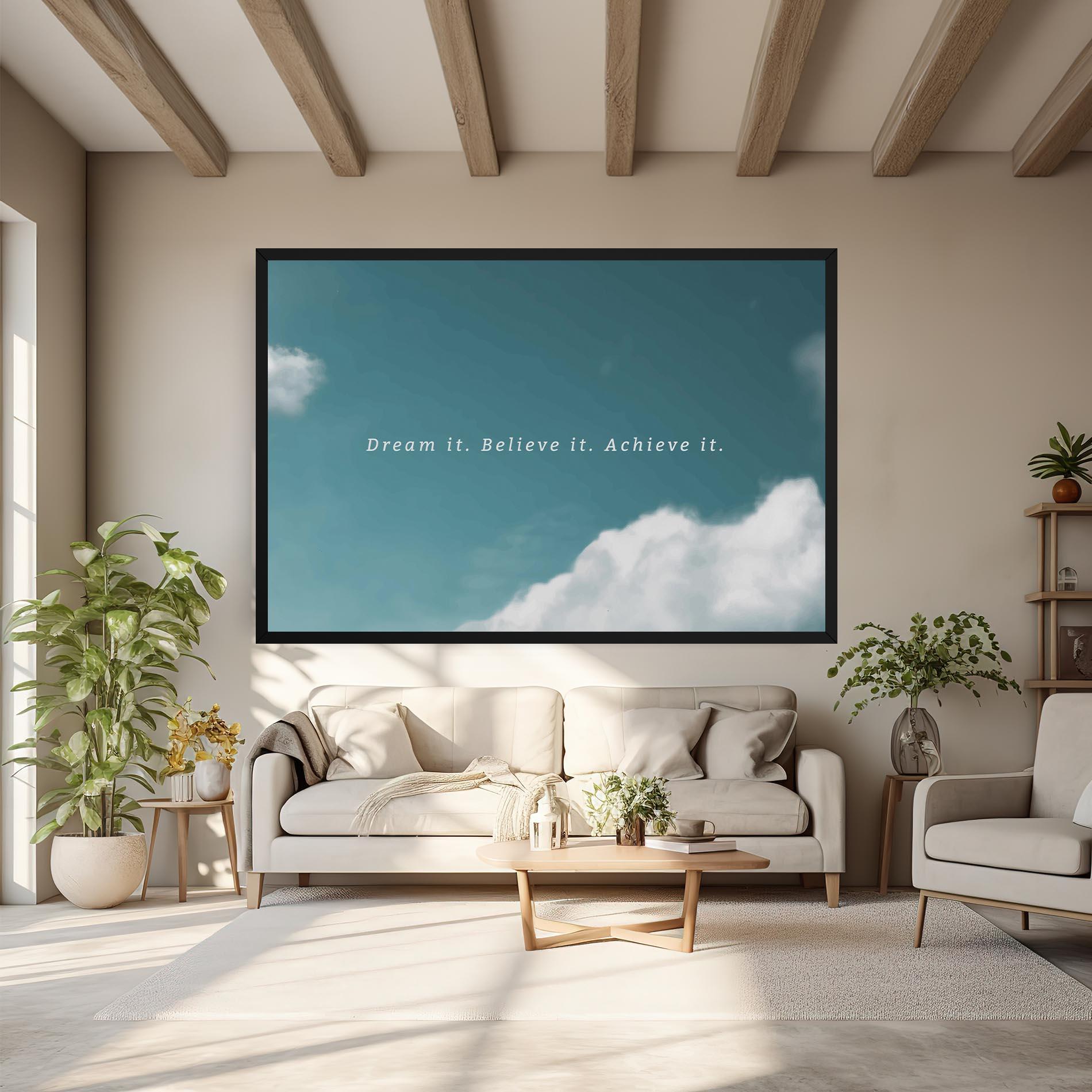 Vászonkép Clouds Text Green mockup 6