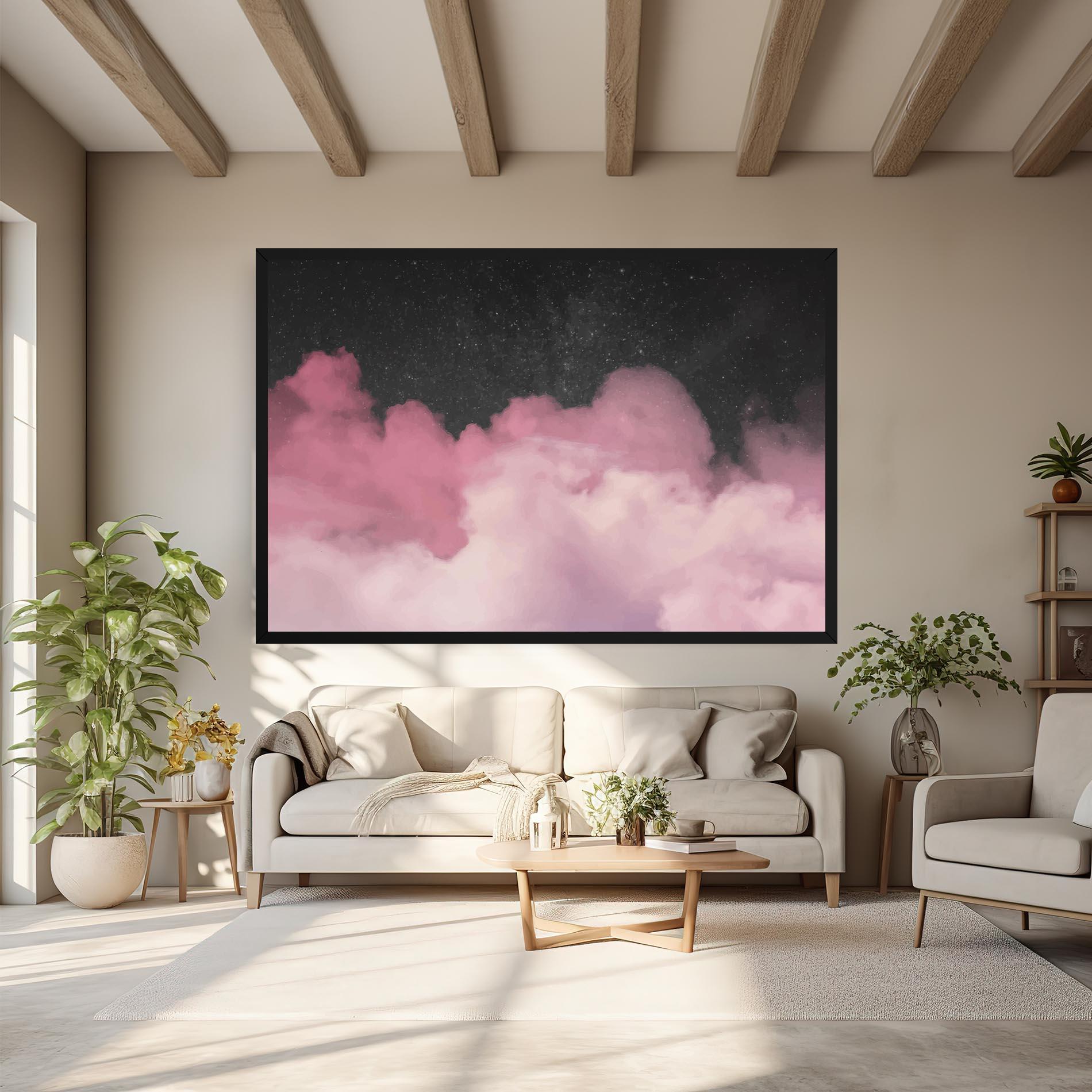 Vászonkép Clouds Watercolor Purple mockup 6