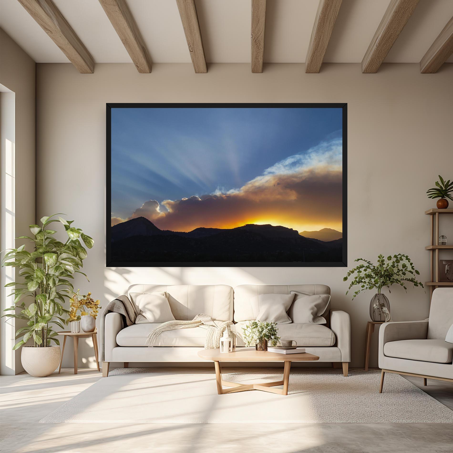 Vászonkép Mountain Silhouette Sunrise mockup 6