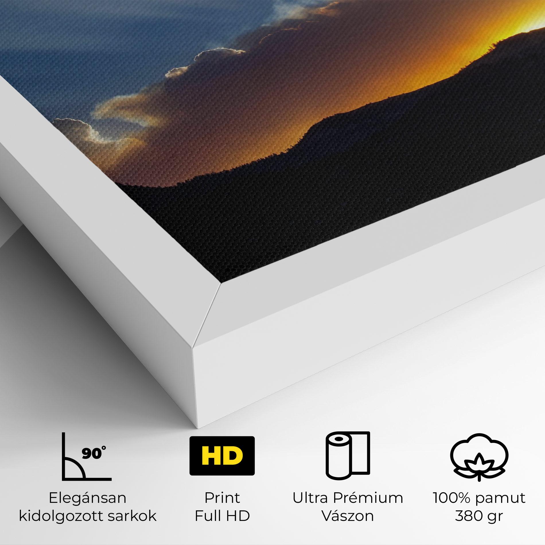 Vászonkép Mountain Silhouette Sunrise mockup 4
