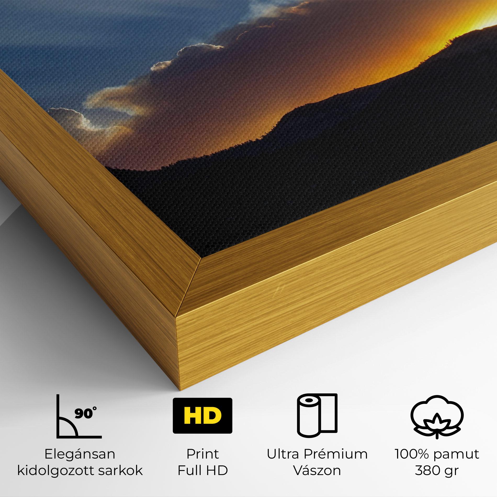 Vászonkép Mountain Silhouette Sunrise mockup 4