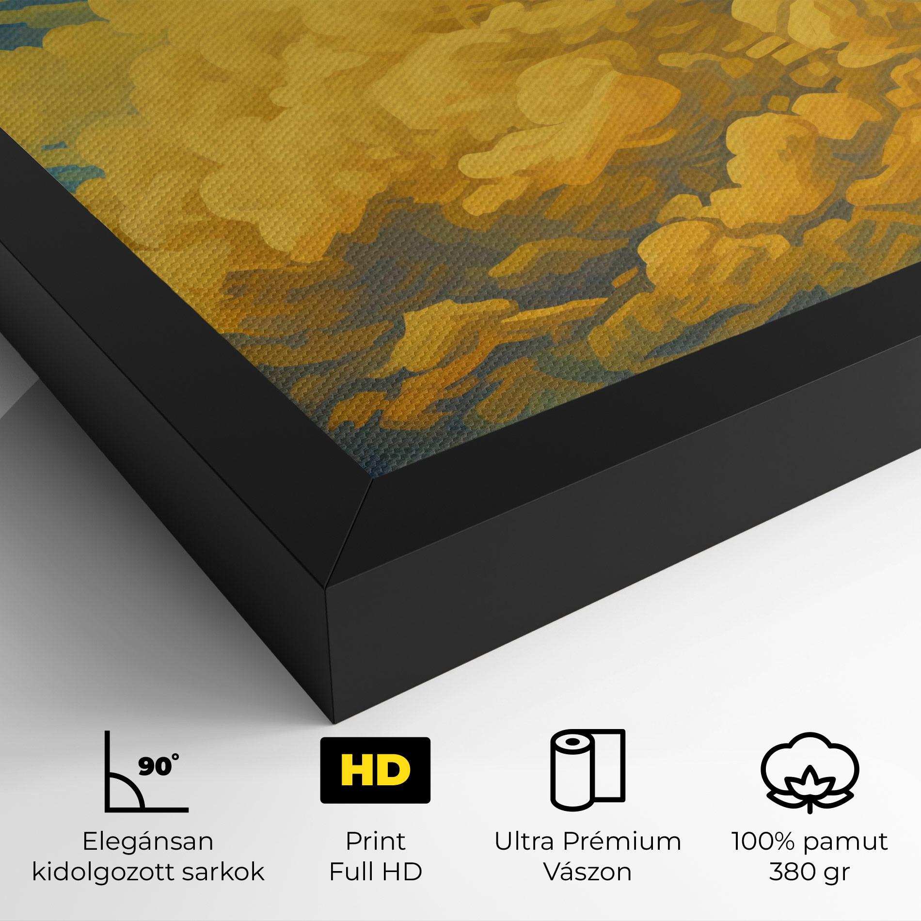 Vászonkép Big Yellow Cloud Art mockup 4
