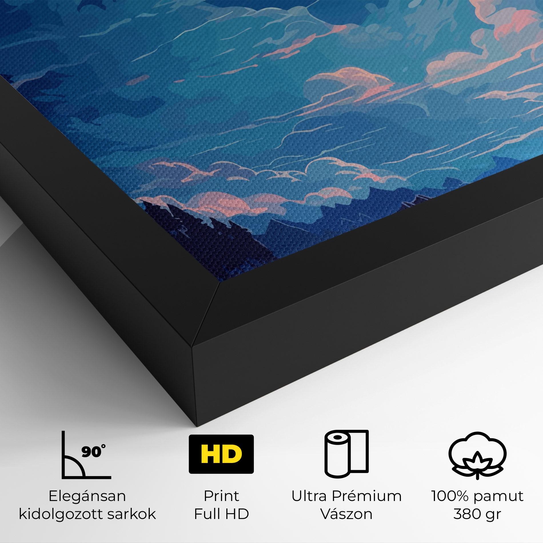 Vászonkép Blue Cloud Moon mockup 4