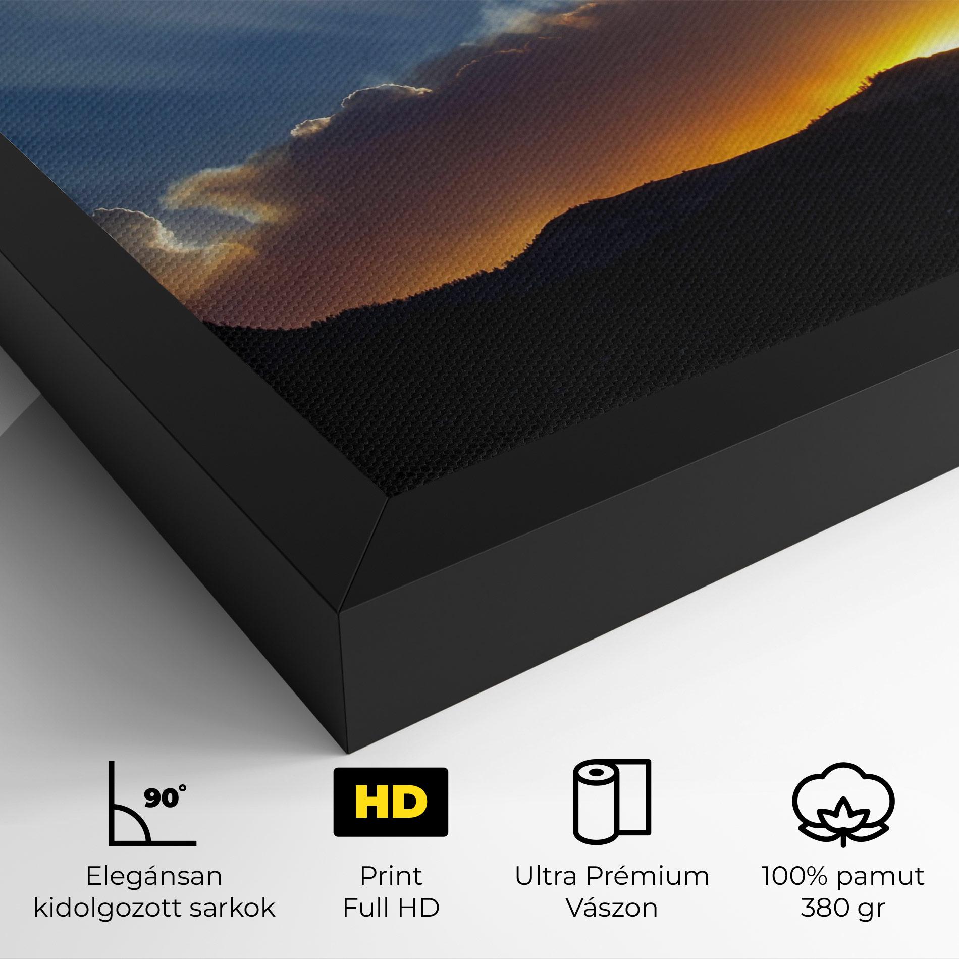 Vászonkép Mountain Silhouette Sunrise mockup 4
