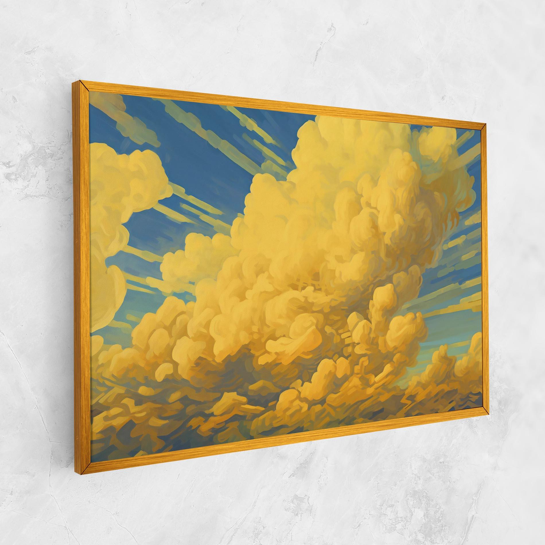 Vászonkép Big Yellow Cloud Art mockup 1