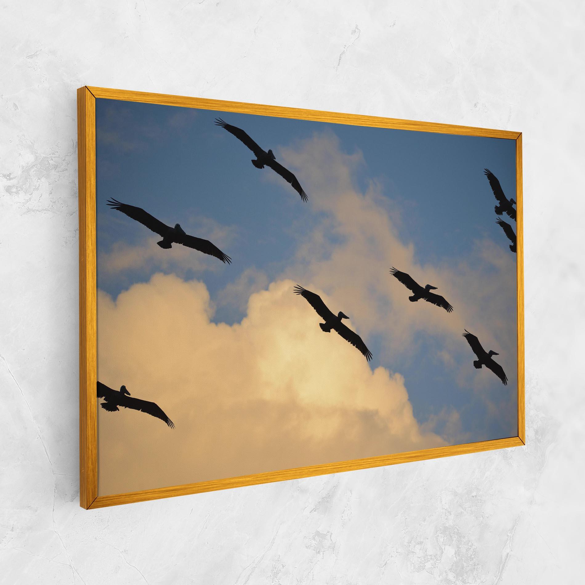 Vászonkép Bird Shilouette Cloud mockup 1