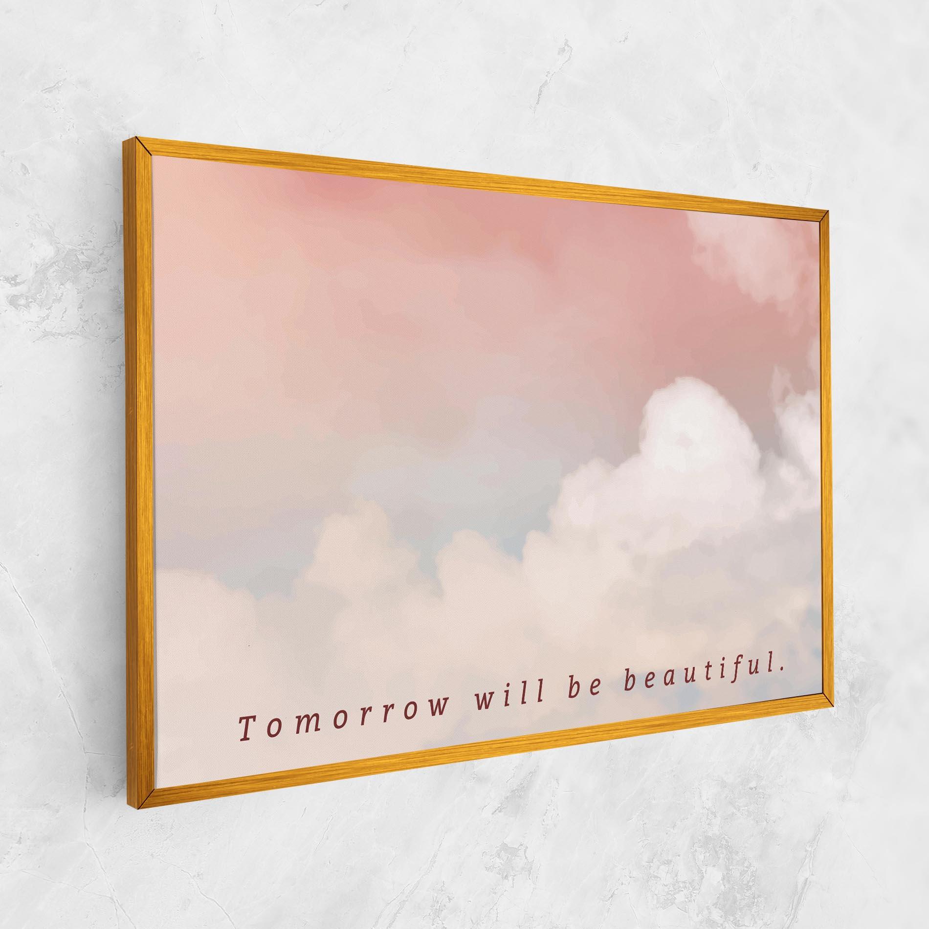 Vászonkép Clouds Text Pink Blue mockup 1