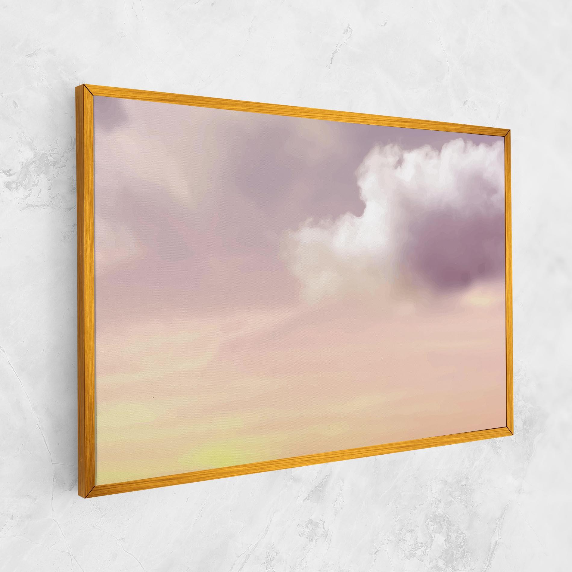 Vászonkép Clouds Watercolor Cream mockup 1