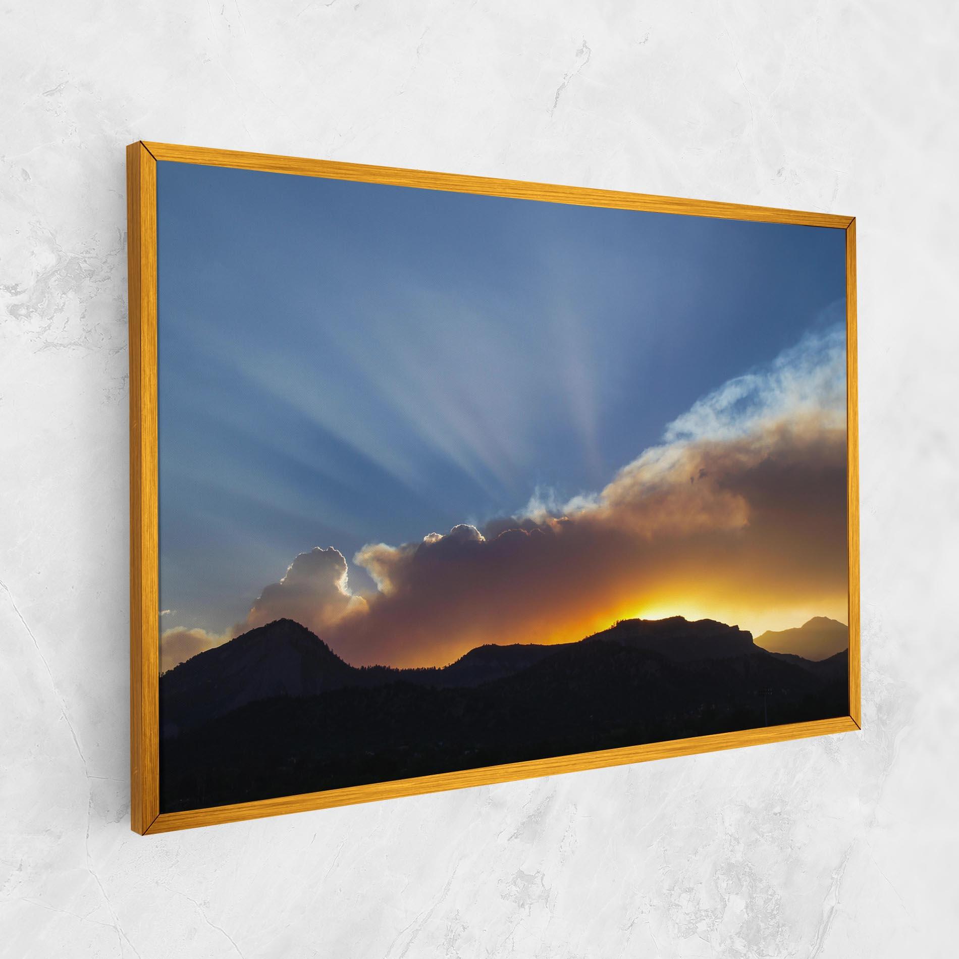 Vászonkép Mountain Silhouette Sunrise mockup 1