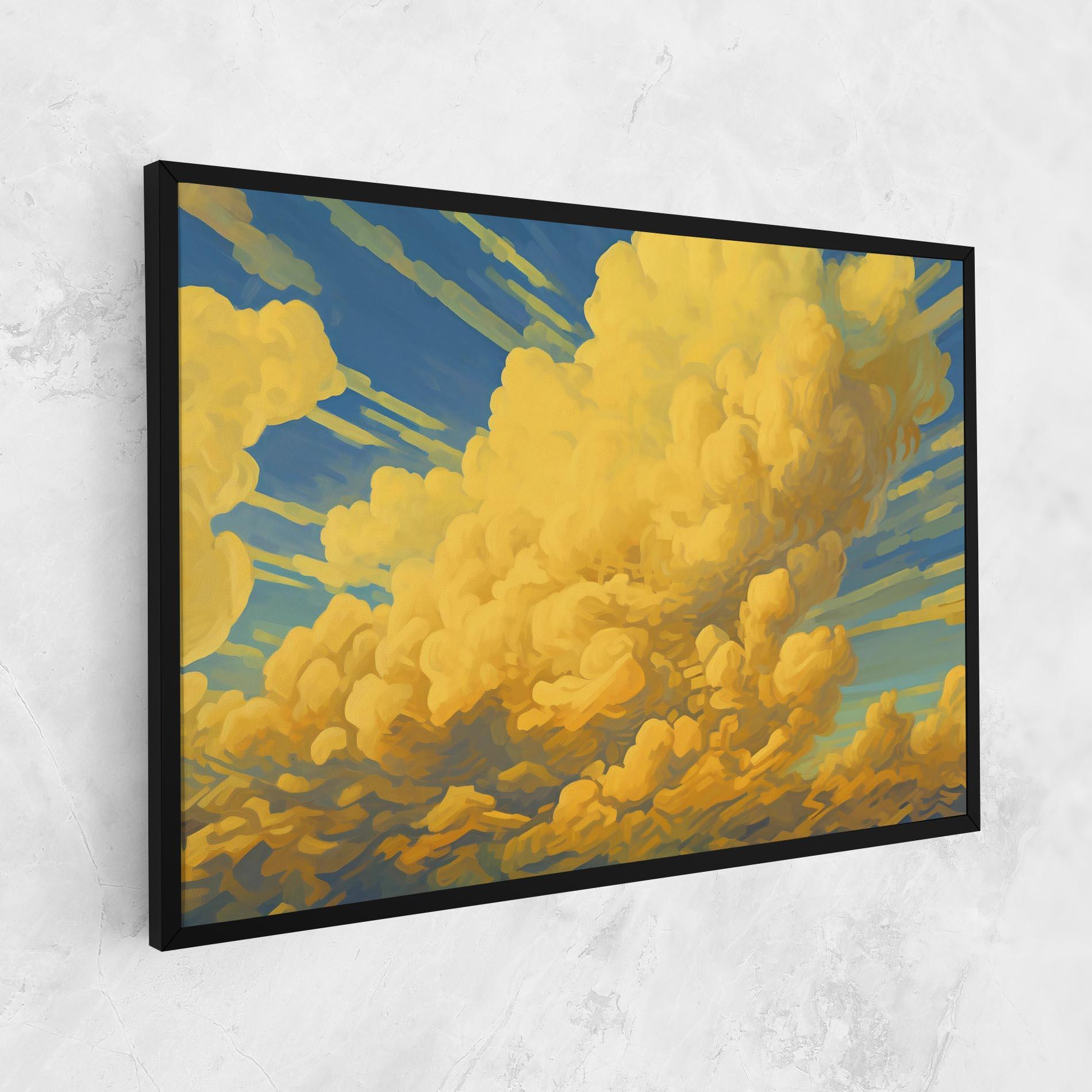 Vászonkép Big Yellow Cloud Art mockup 1