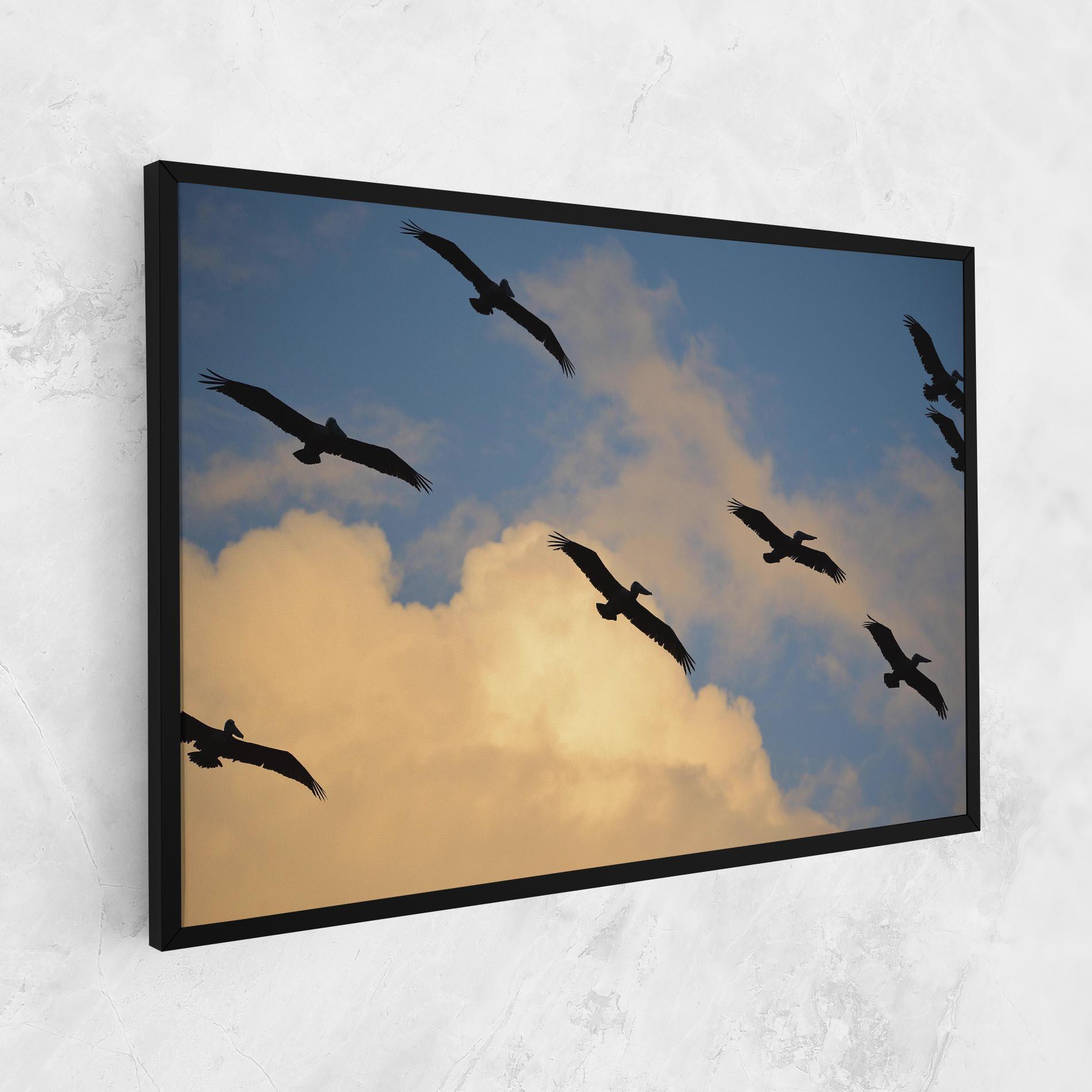 Vászonkép Bird Shilouette Cloud mockup 1