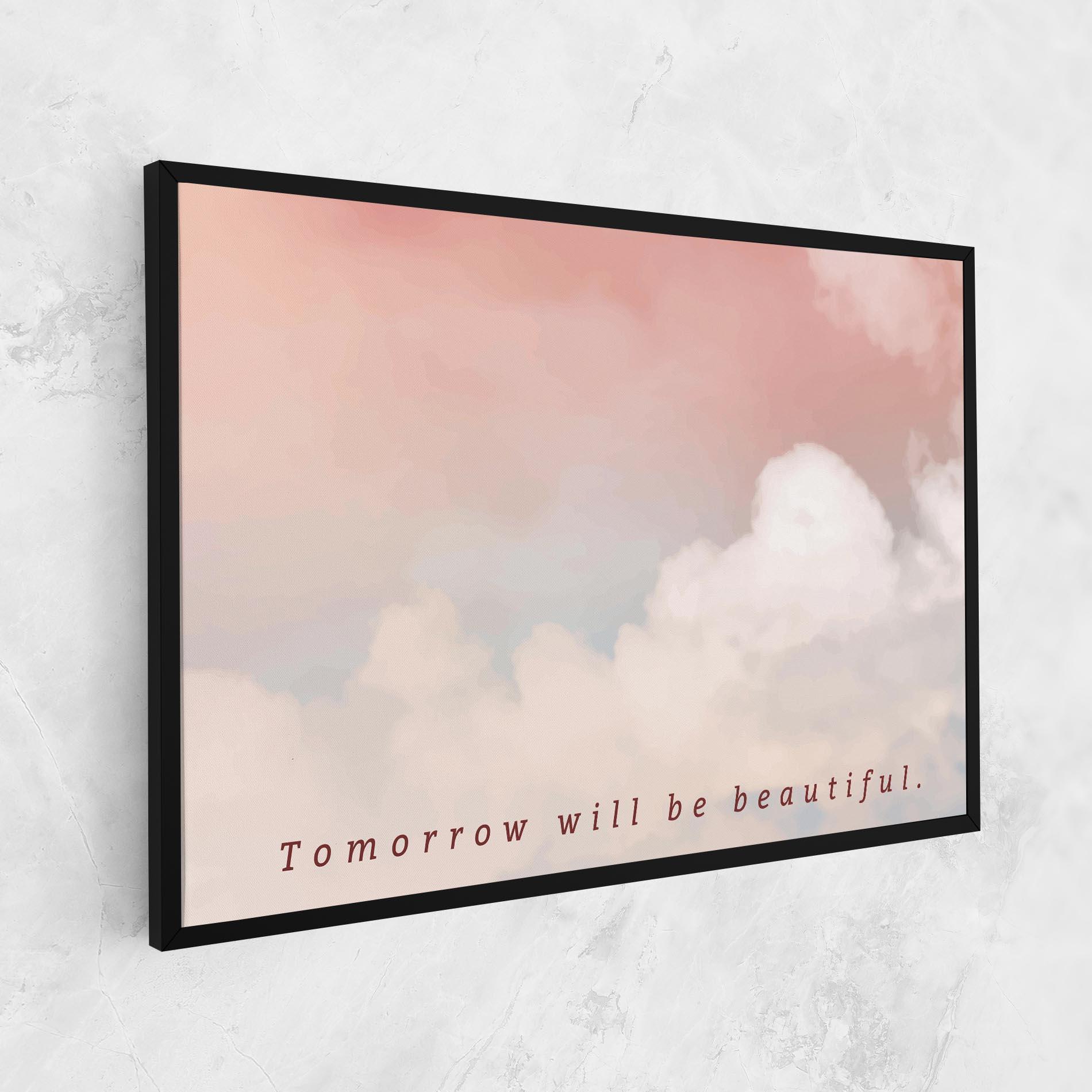 Vászonkép Clouds Text Pink Blue mockup 1
