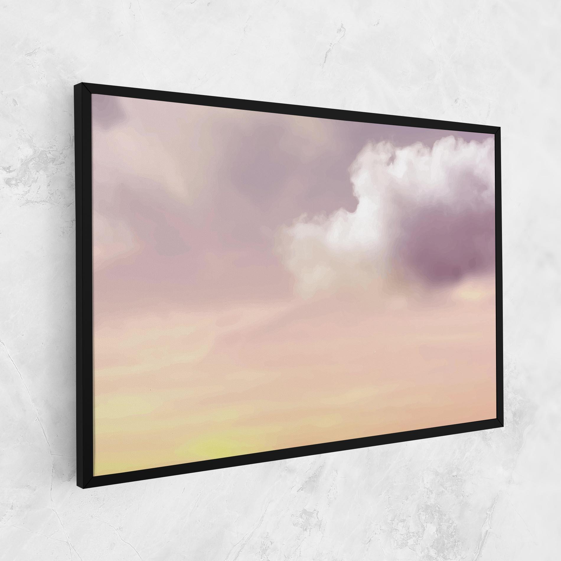 Vászonkép Clouds Watercolor Cream mockup 1