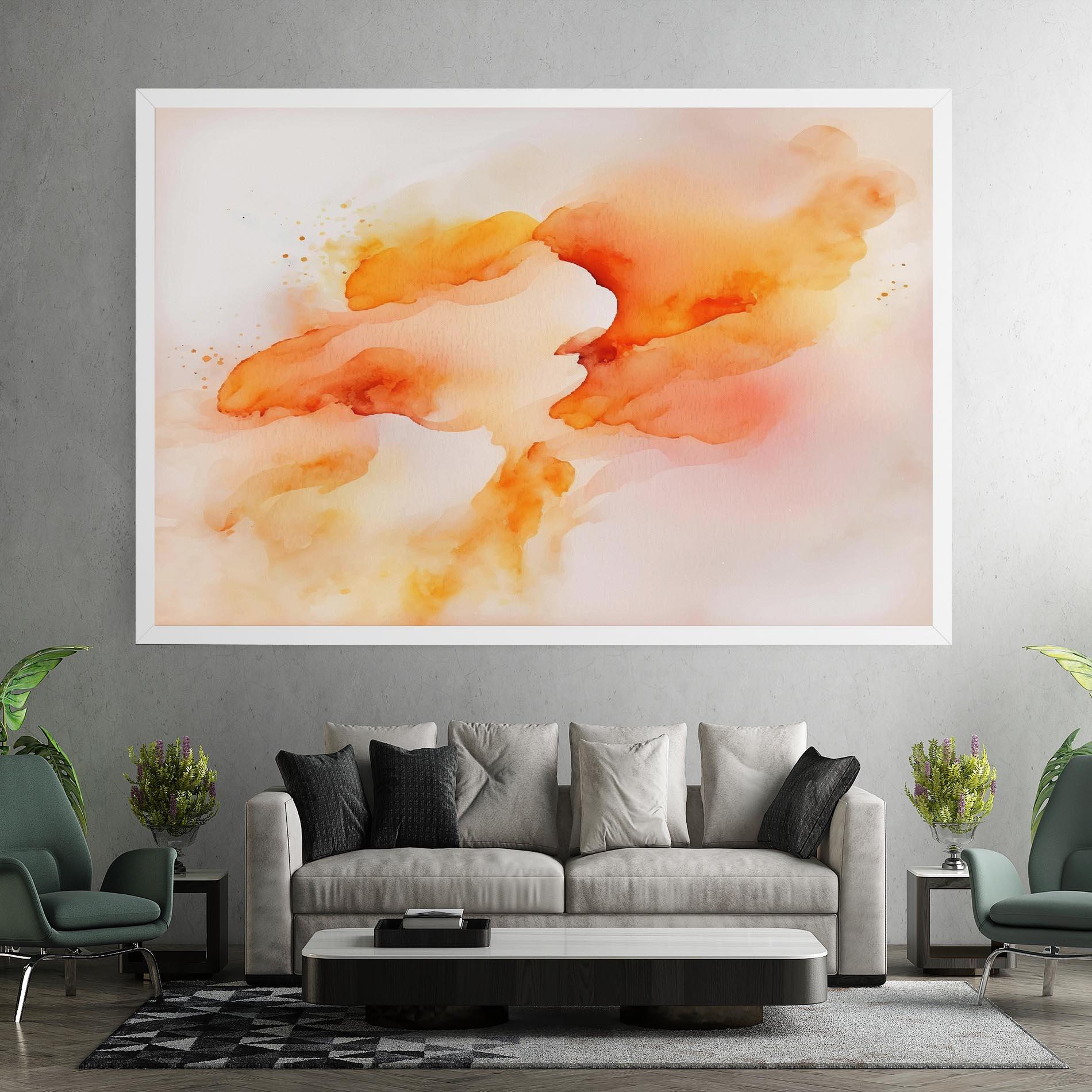 Vászonkép Abstract Orange Cloud mockup 7