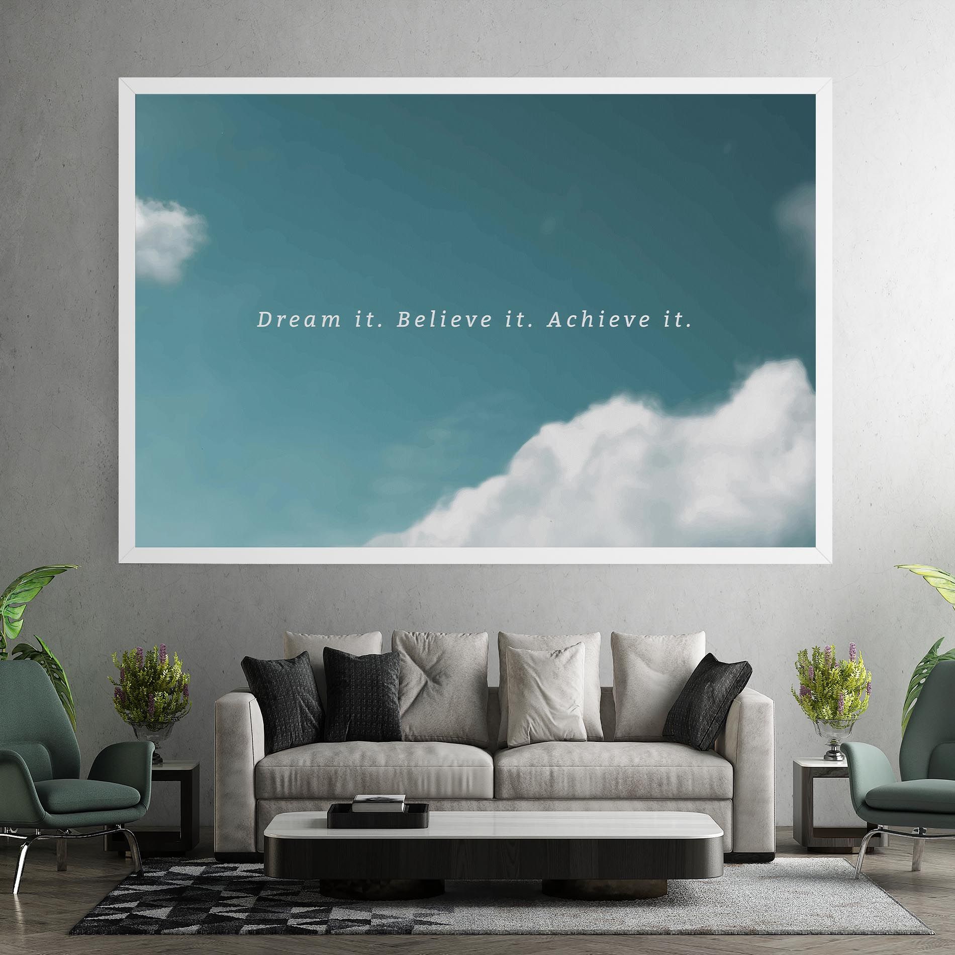 Clouds Text Green mockup 7