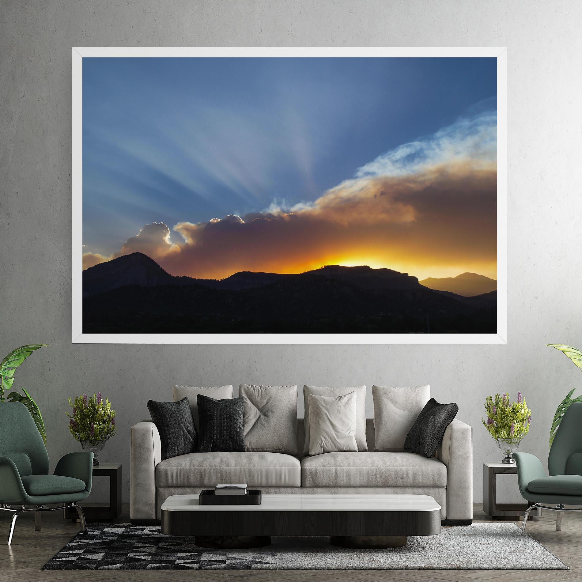 Vászonkép Mountain Silhouette Sunrise mockup 7