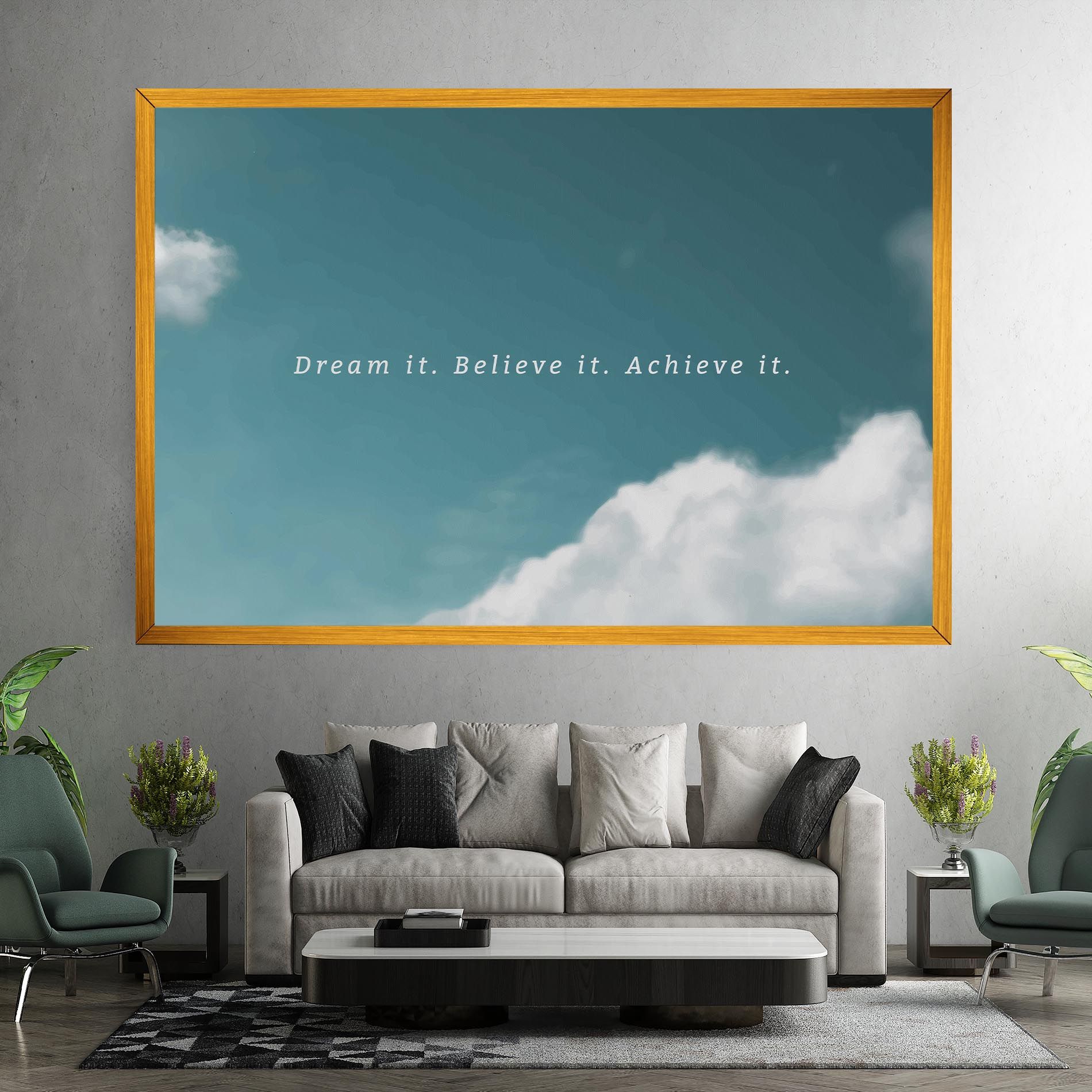 Clouds Text Green mockup 7