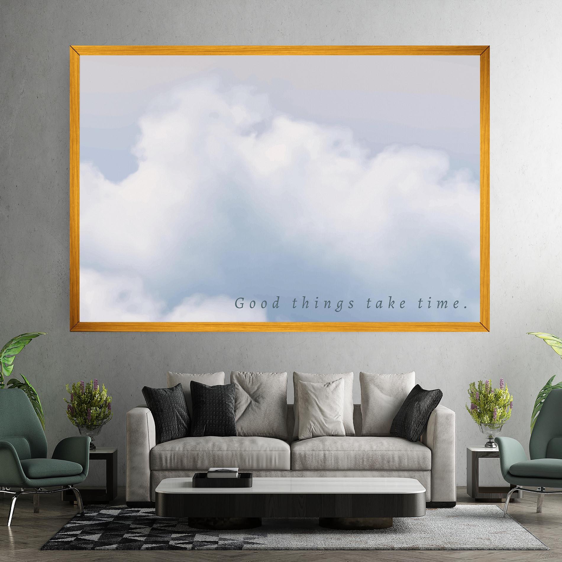 Vászonkép Clouds Text White mockup 7