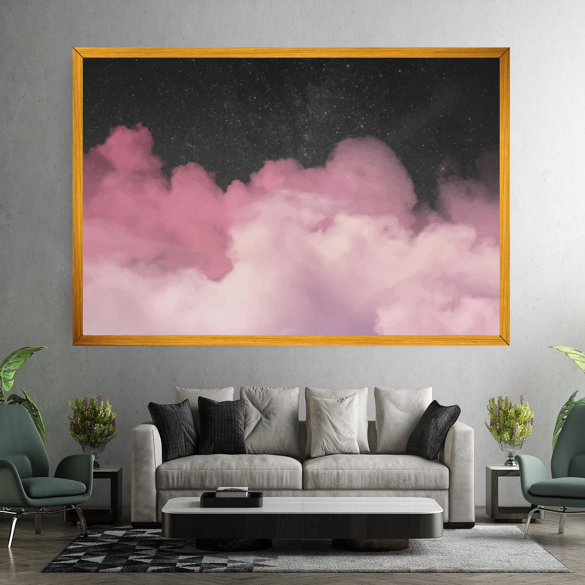 Clouds Watercolor Purple mockup 7