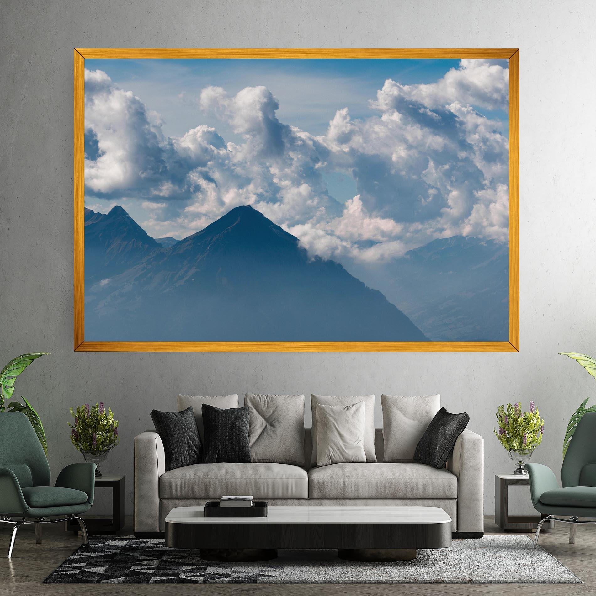 Vászonkép Cloudy View Mountain mockup 7