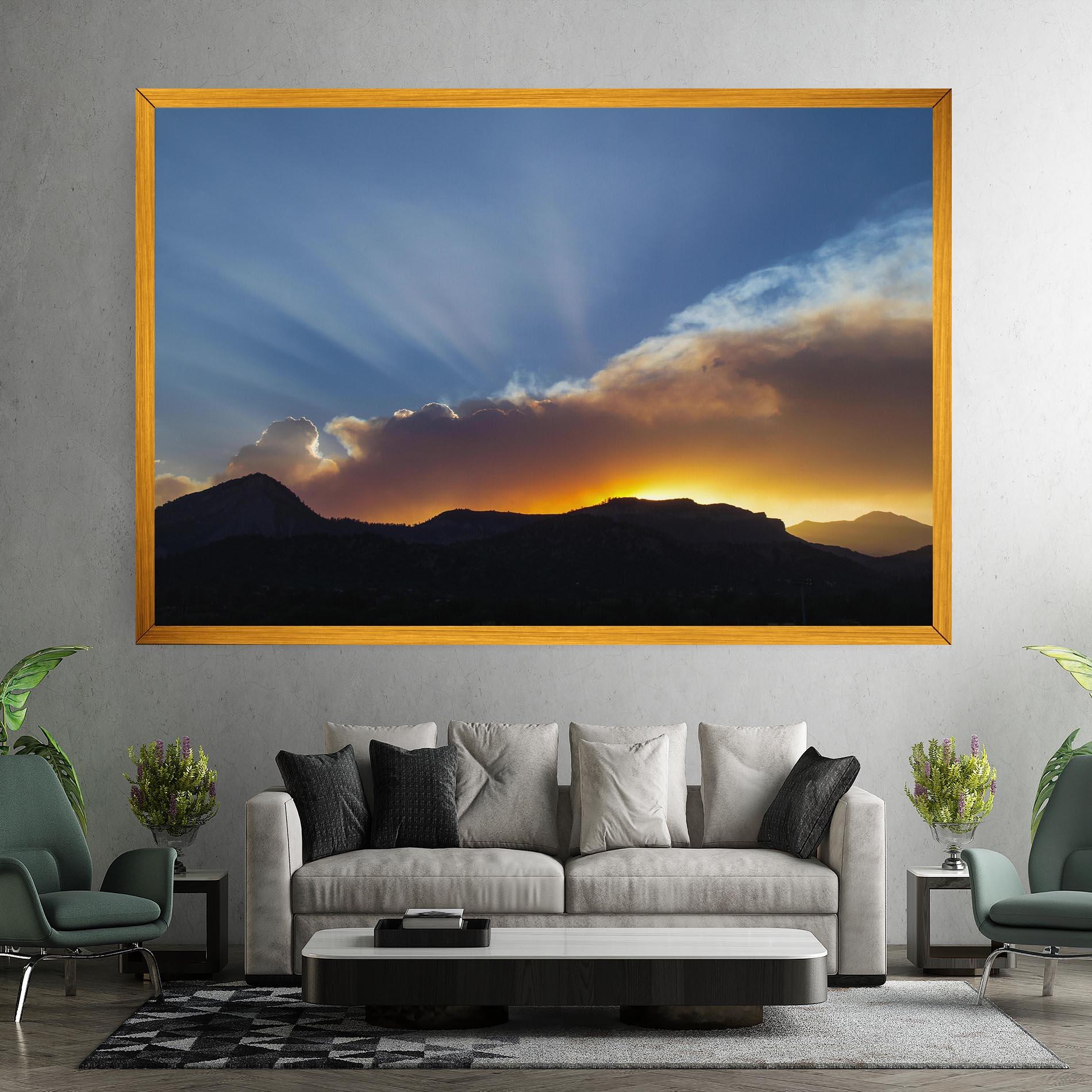 Vászonkép Mountain Silhouette Sunrise mockup 7