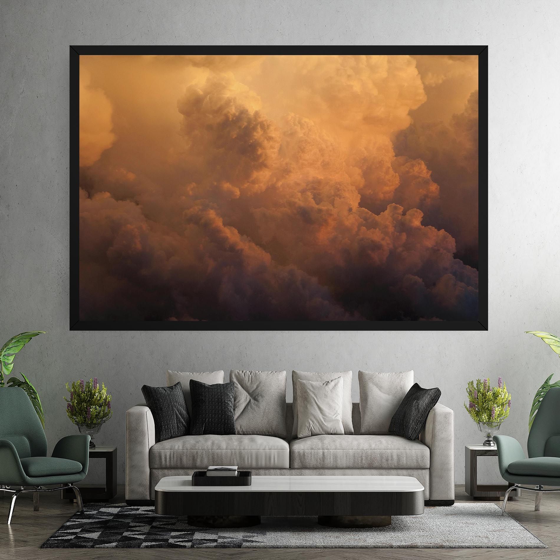 Brown Orange Clouds mockup 7