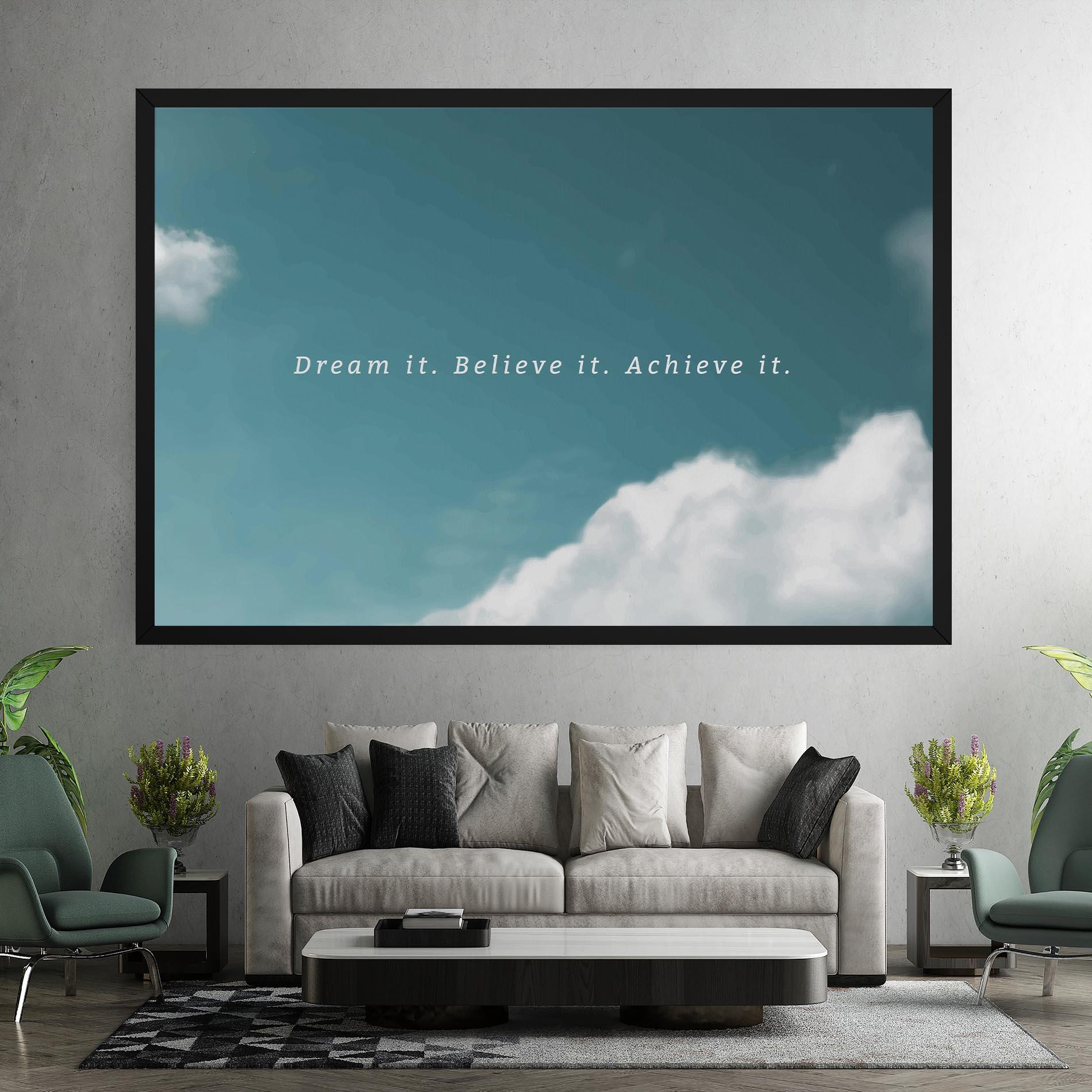 Vászonkép Clouds Text Green mockup 7