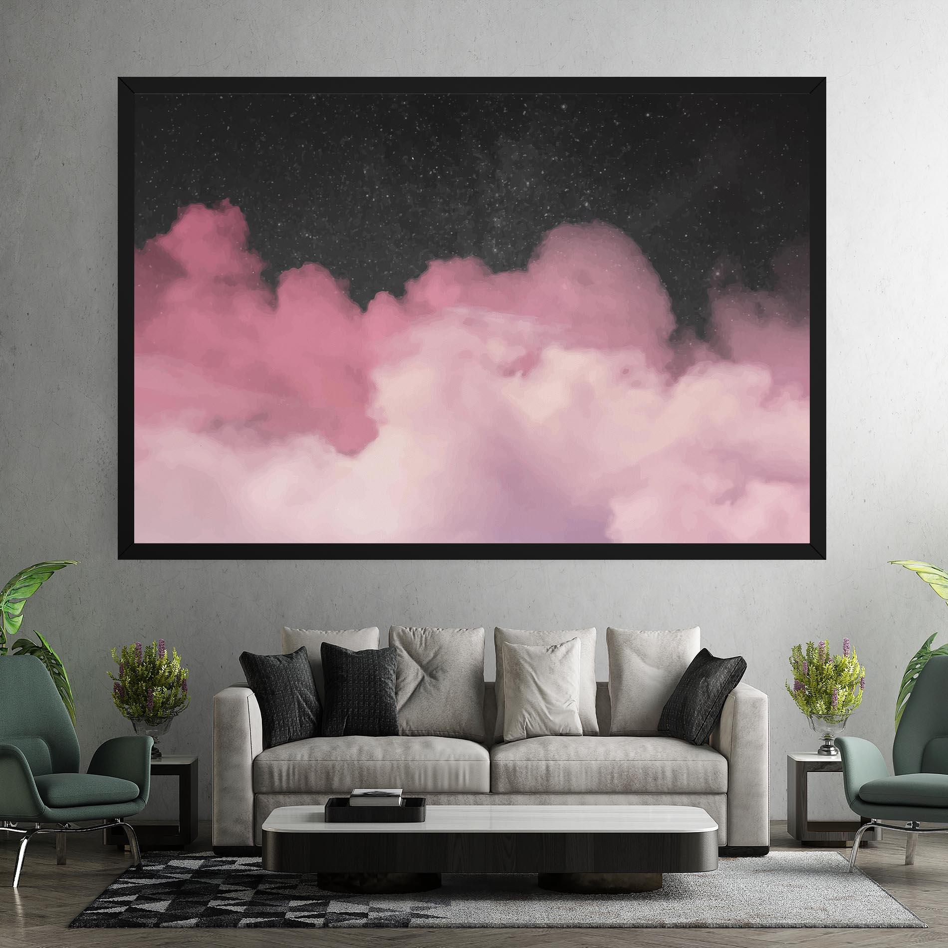 Vászonkép Clouds Watercolor Purple mockup 7