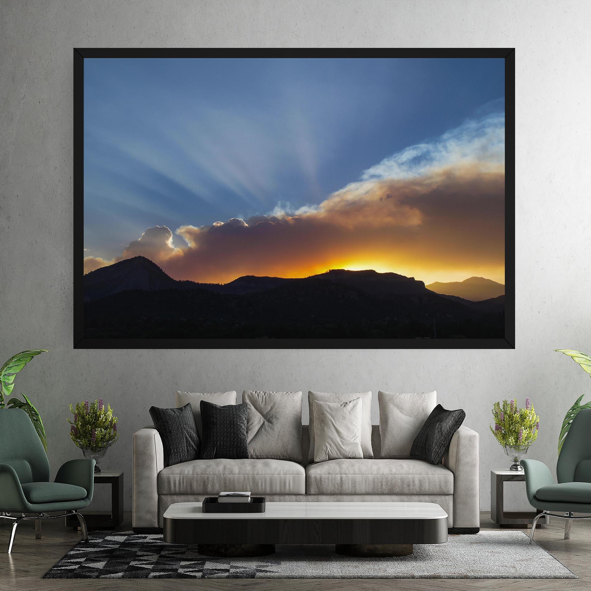 Vászonkép Mountain Silhouette Sunrise mockup 7